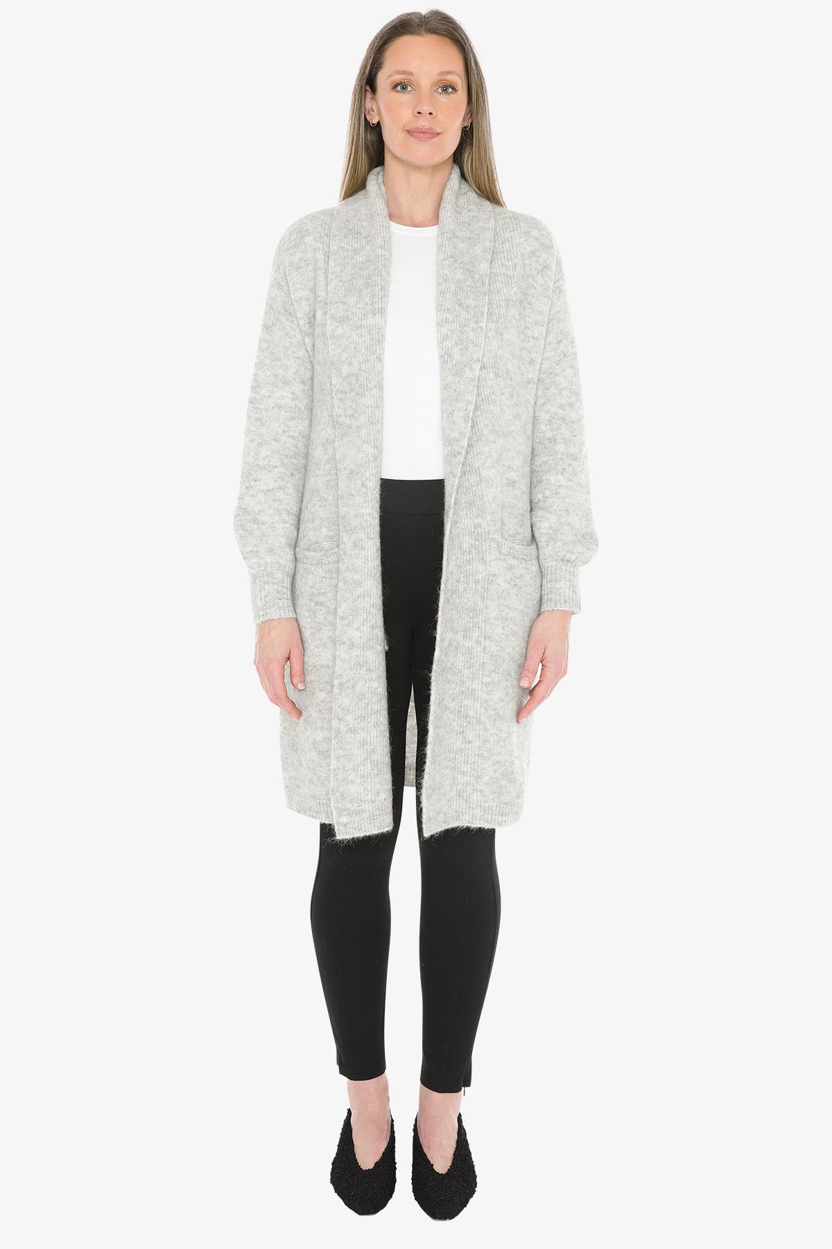 Luxe Long Cardigan in Silver
