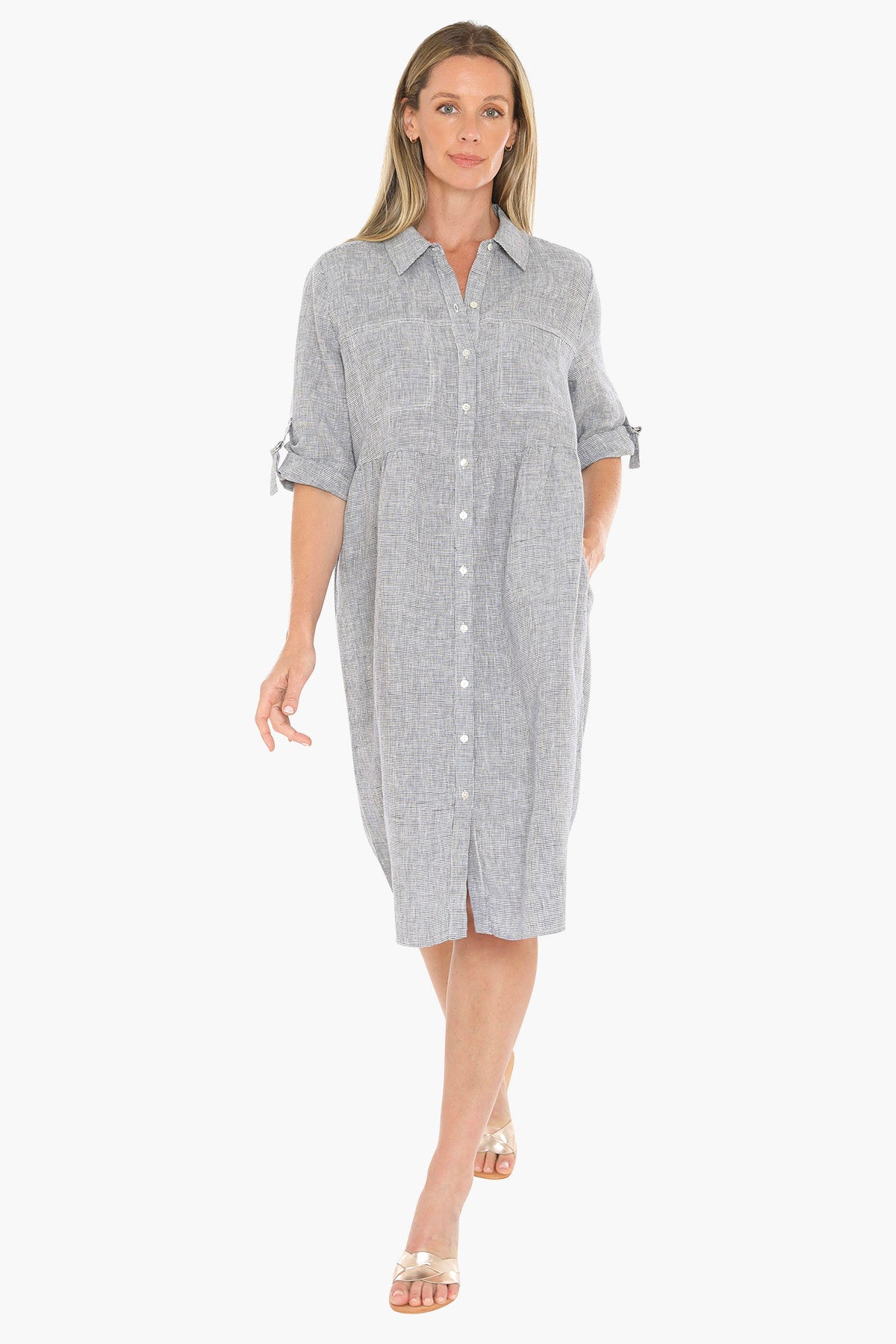 Womens Mini Check Dress Blue 596j5114a