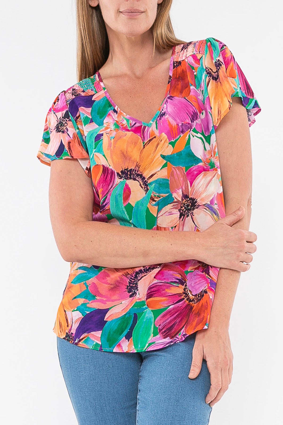 Paradise Floral V-Neck Top