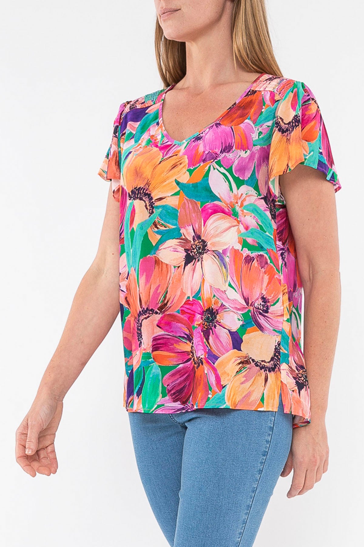 Paradise Floral V-Neck Top