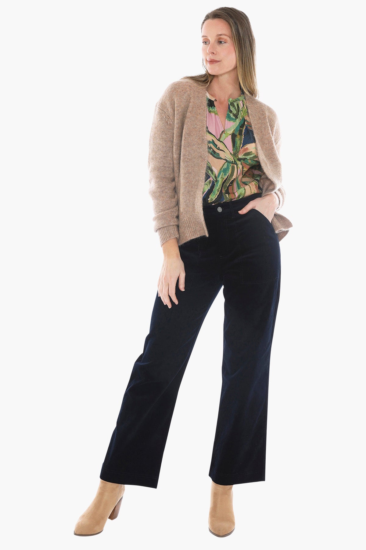 Pin Detail Cardigan in Latte