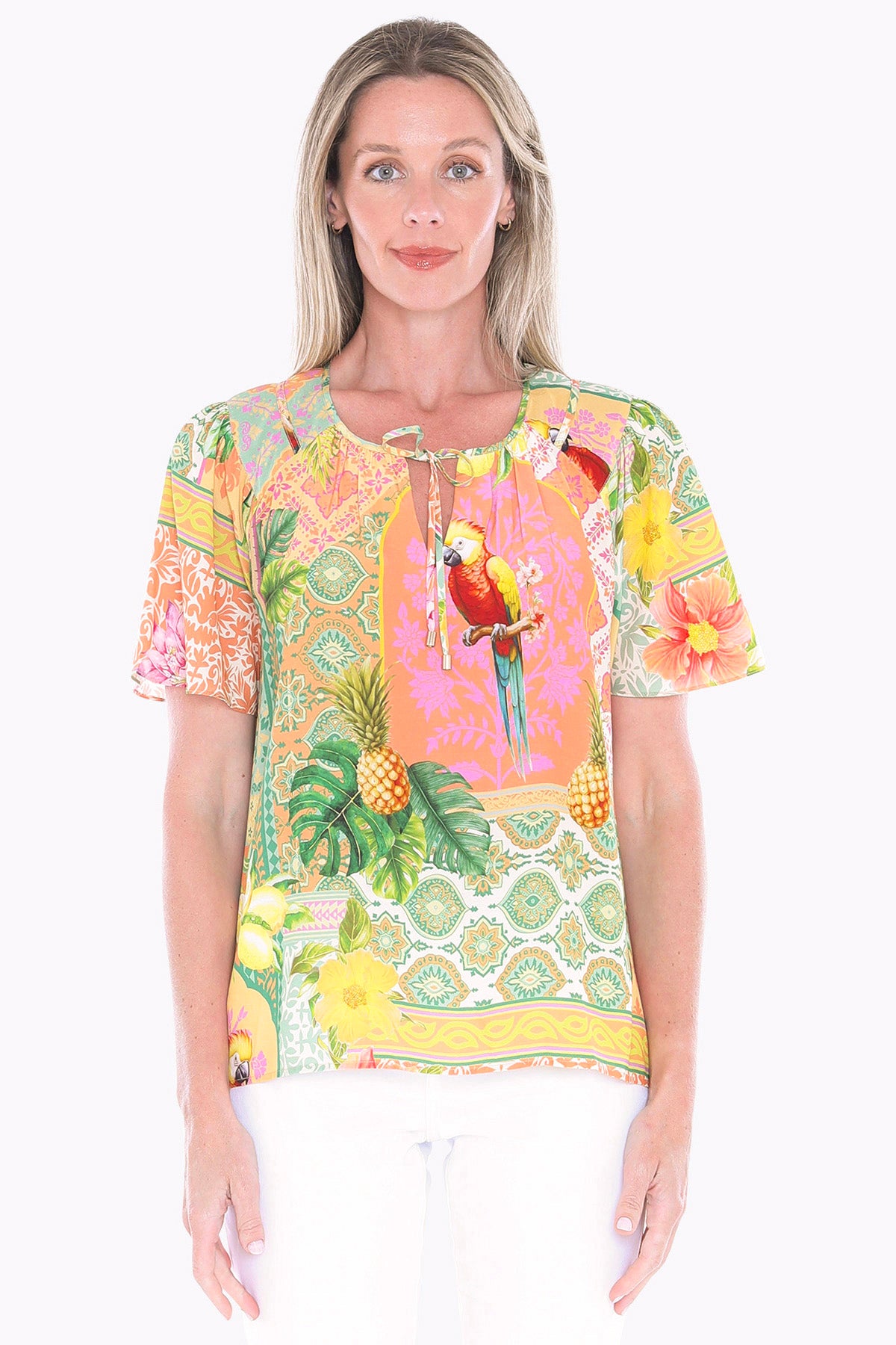 Womens Pina Colada Top Multicolor 596j3123a