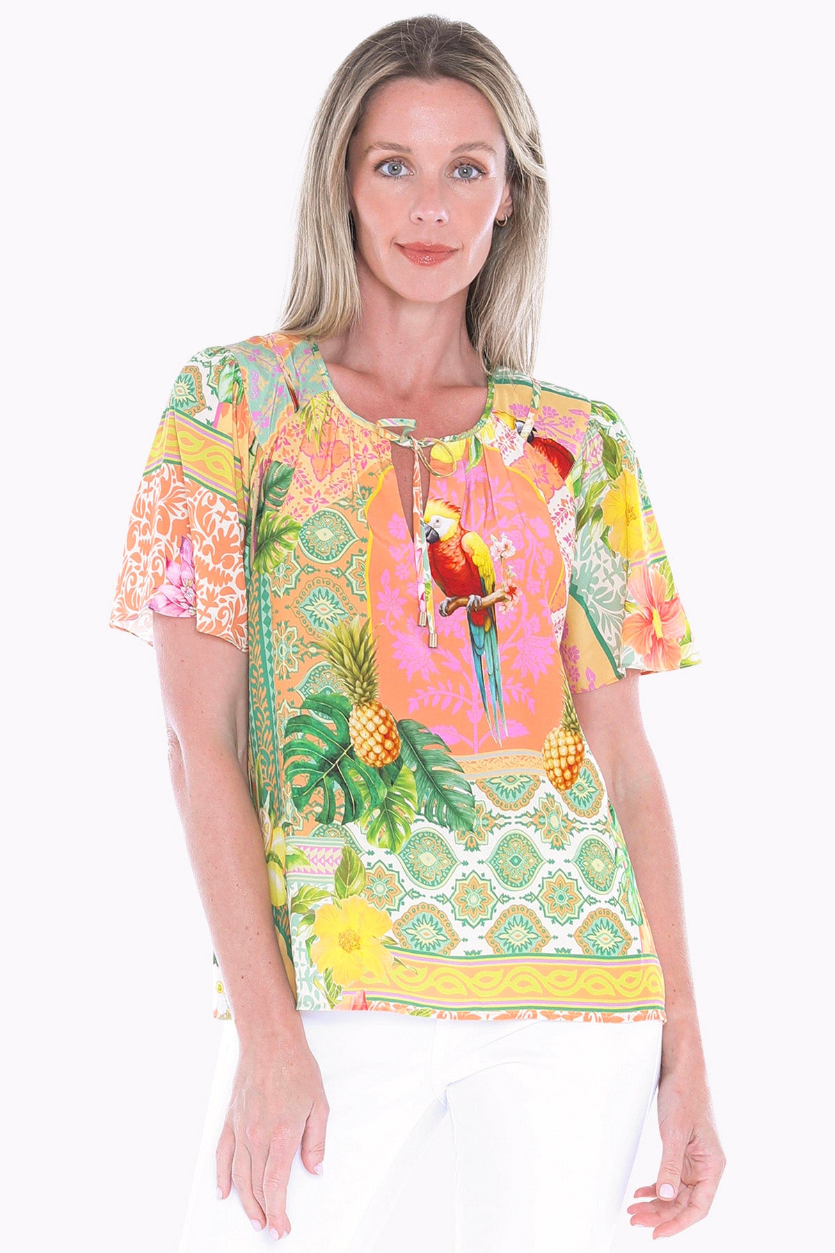 Womens Pina Colada Top Multicolor 596j3123a