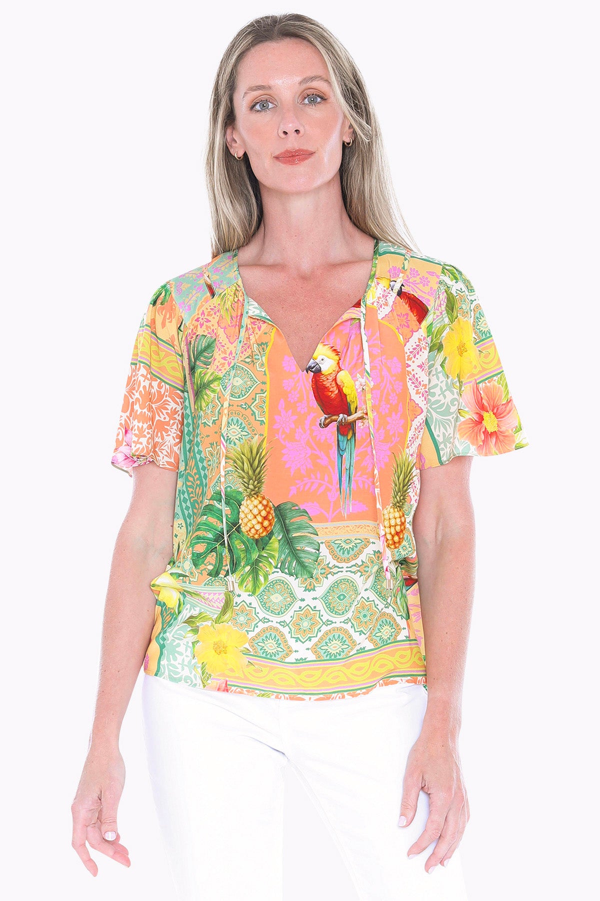 Womens Pina Colada Top Multicolor 596j3123a