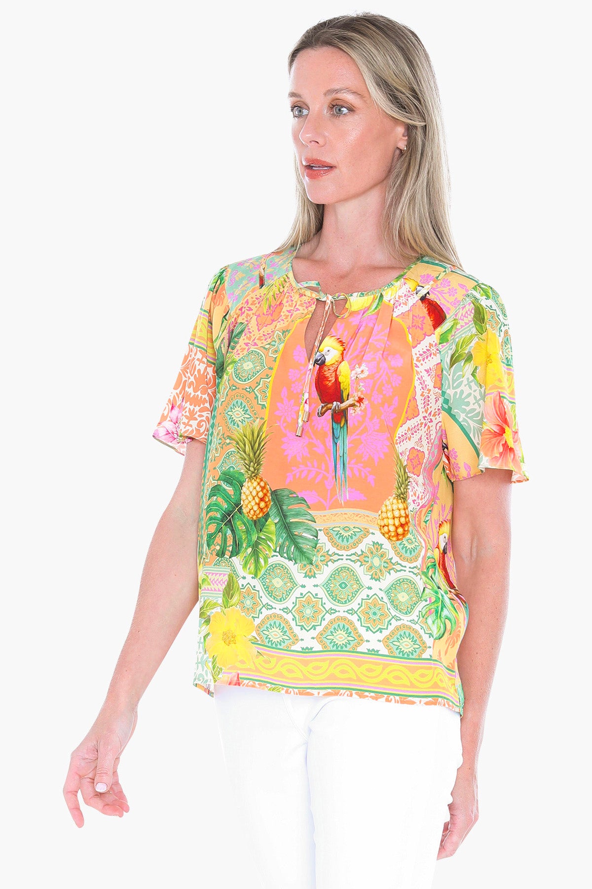 Womens Pina Colada Top Multicolor 596j3123a