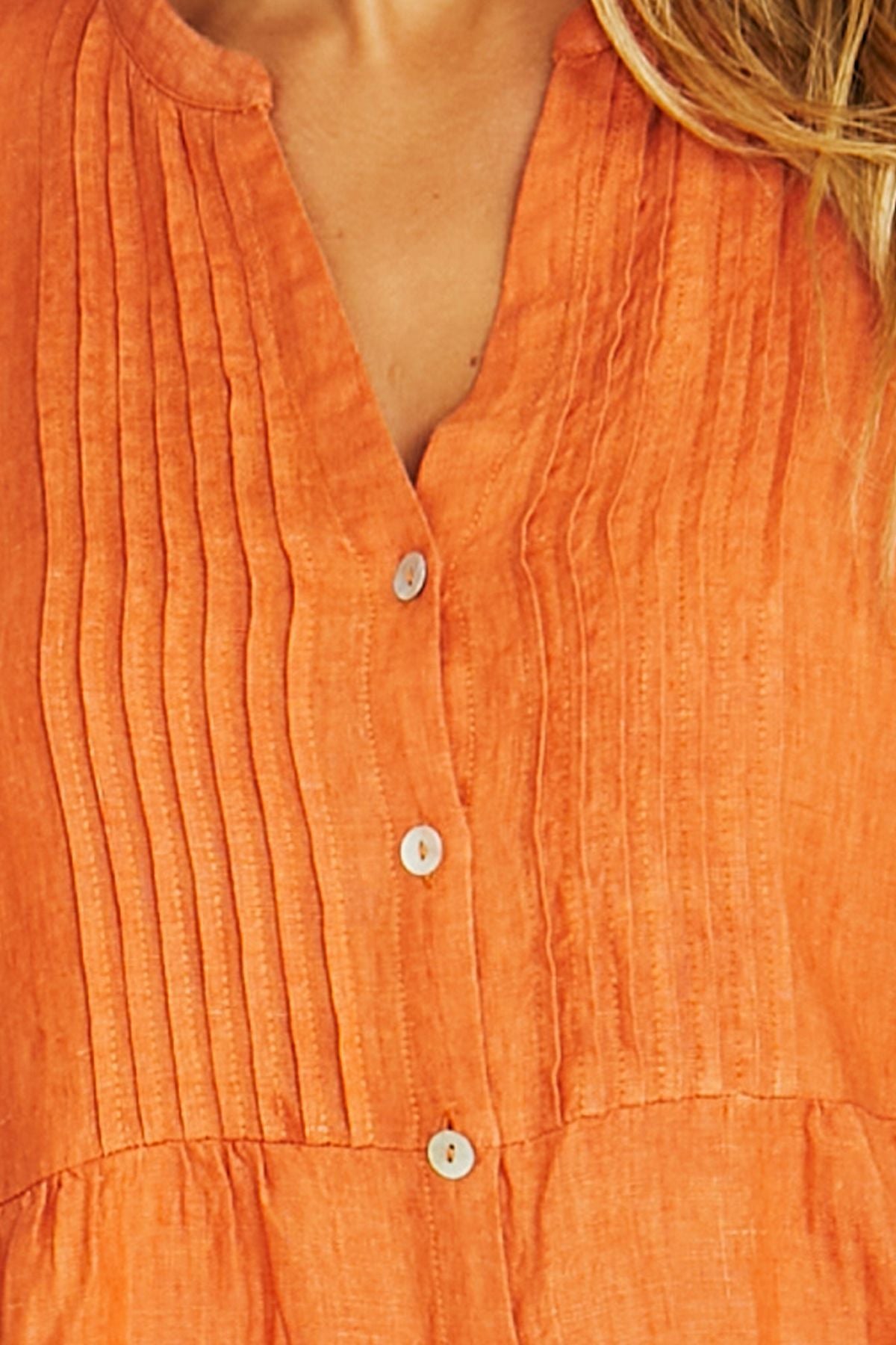 Womens Pintuck Dress Orange 616j5006a