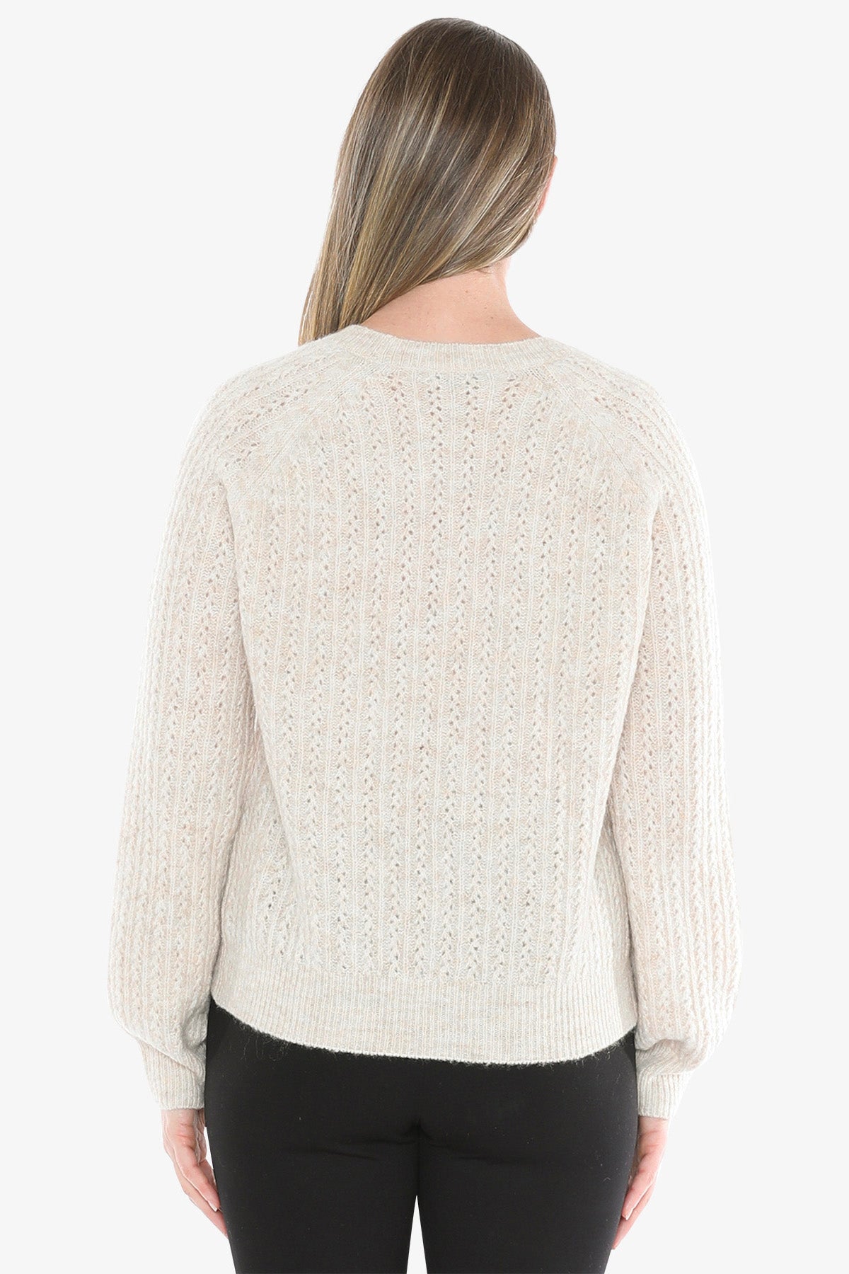 Pointelle Pullover in Almond