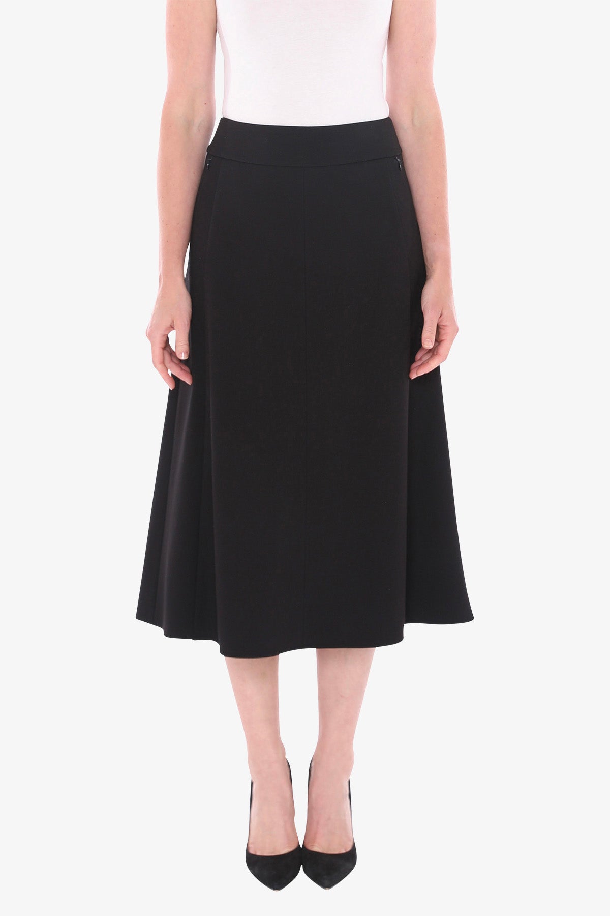 Ponte Panel Skirt in Black