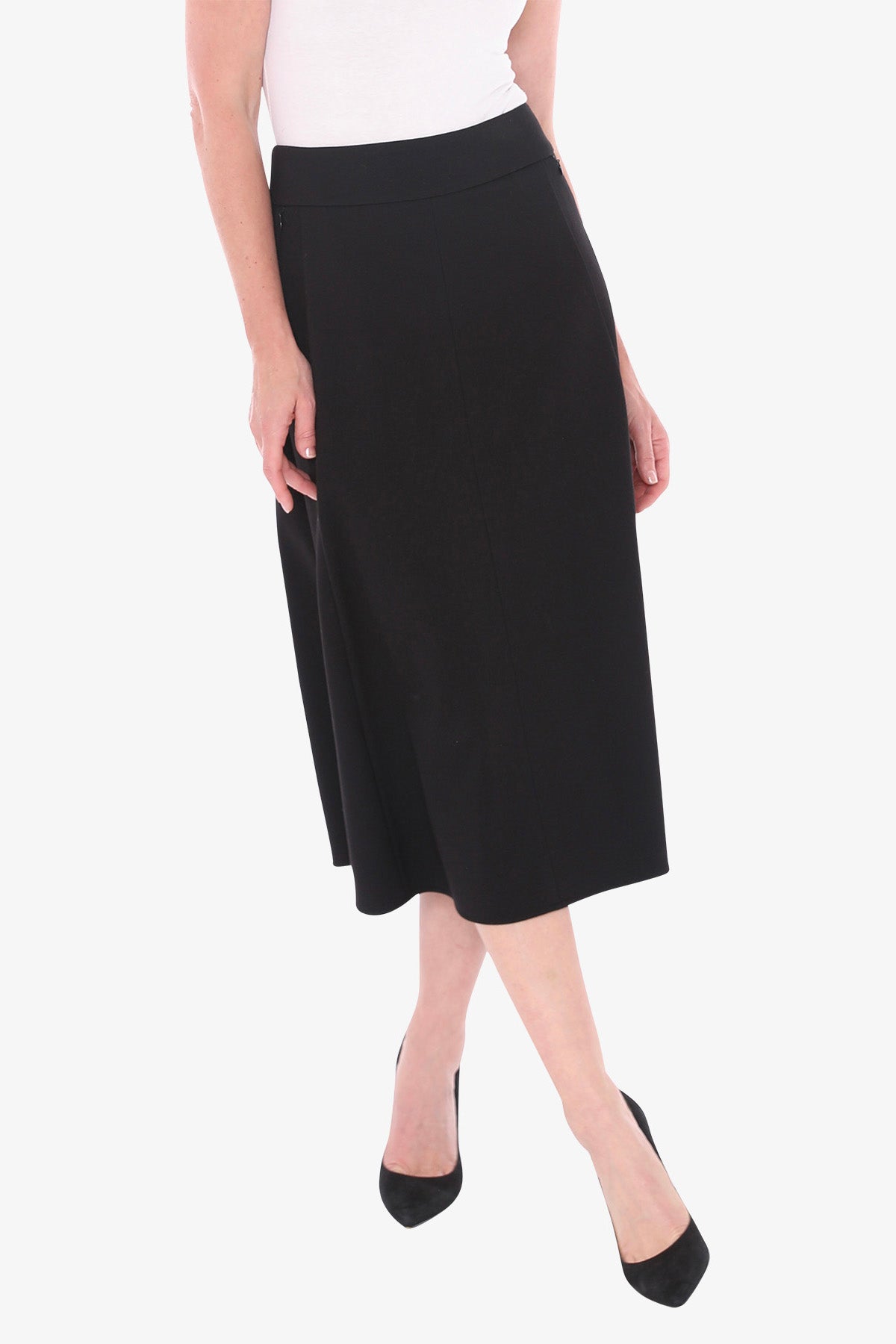 Ponte Panel Skirt in Black