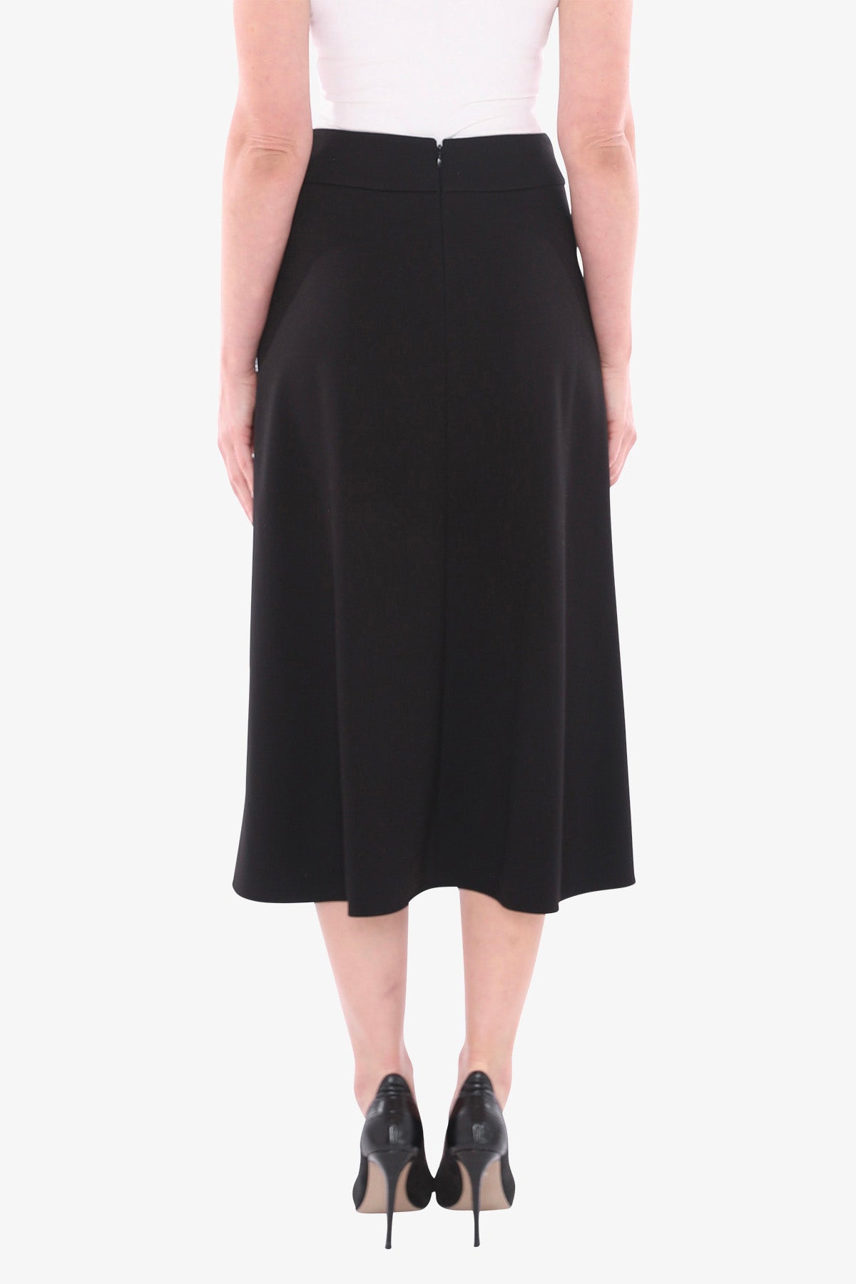 Ponte Panel Skirt in Black