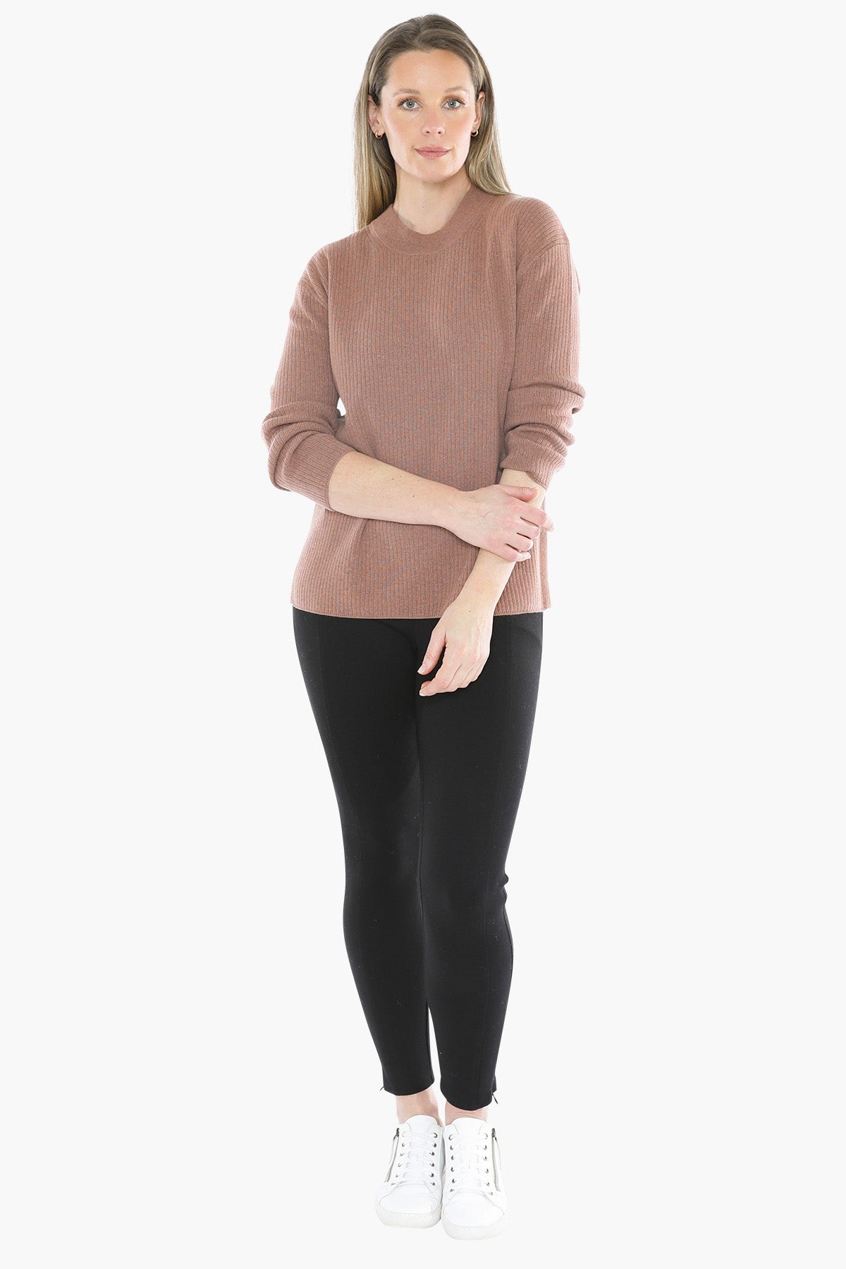 Rib Tunic Pullover in Clay