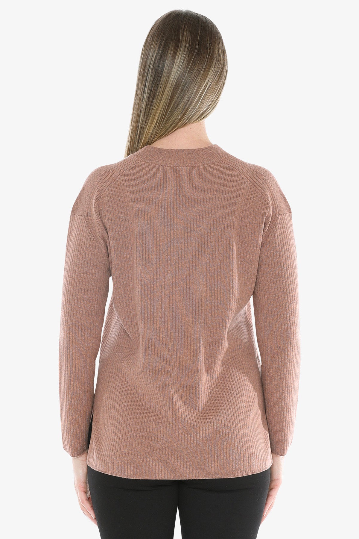 Rib Tunic Pullover in Clay