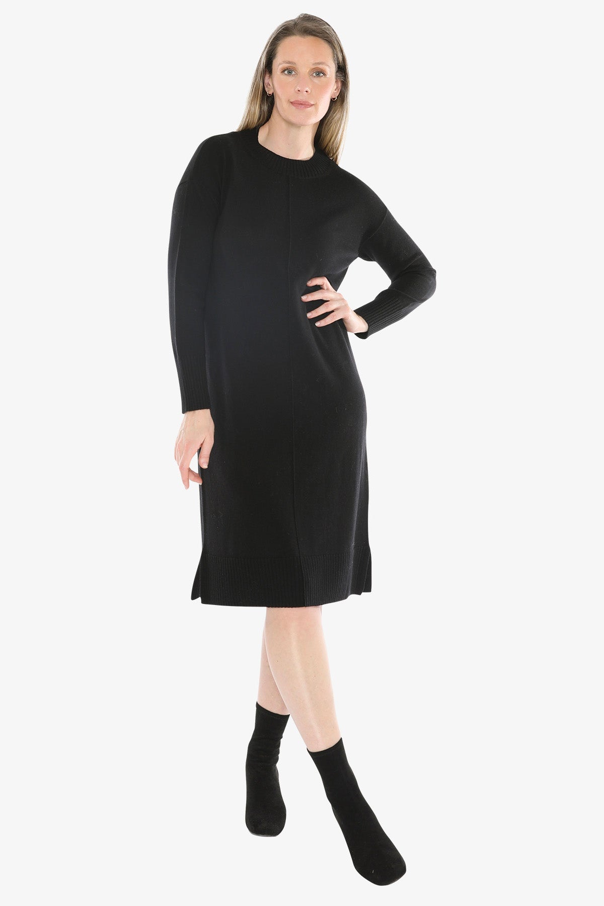 Seam Detail Dress in Black