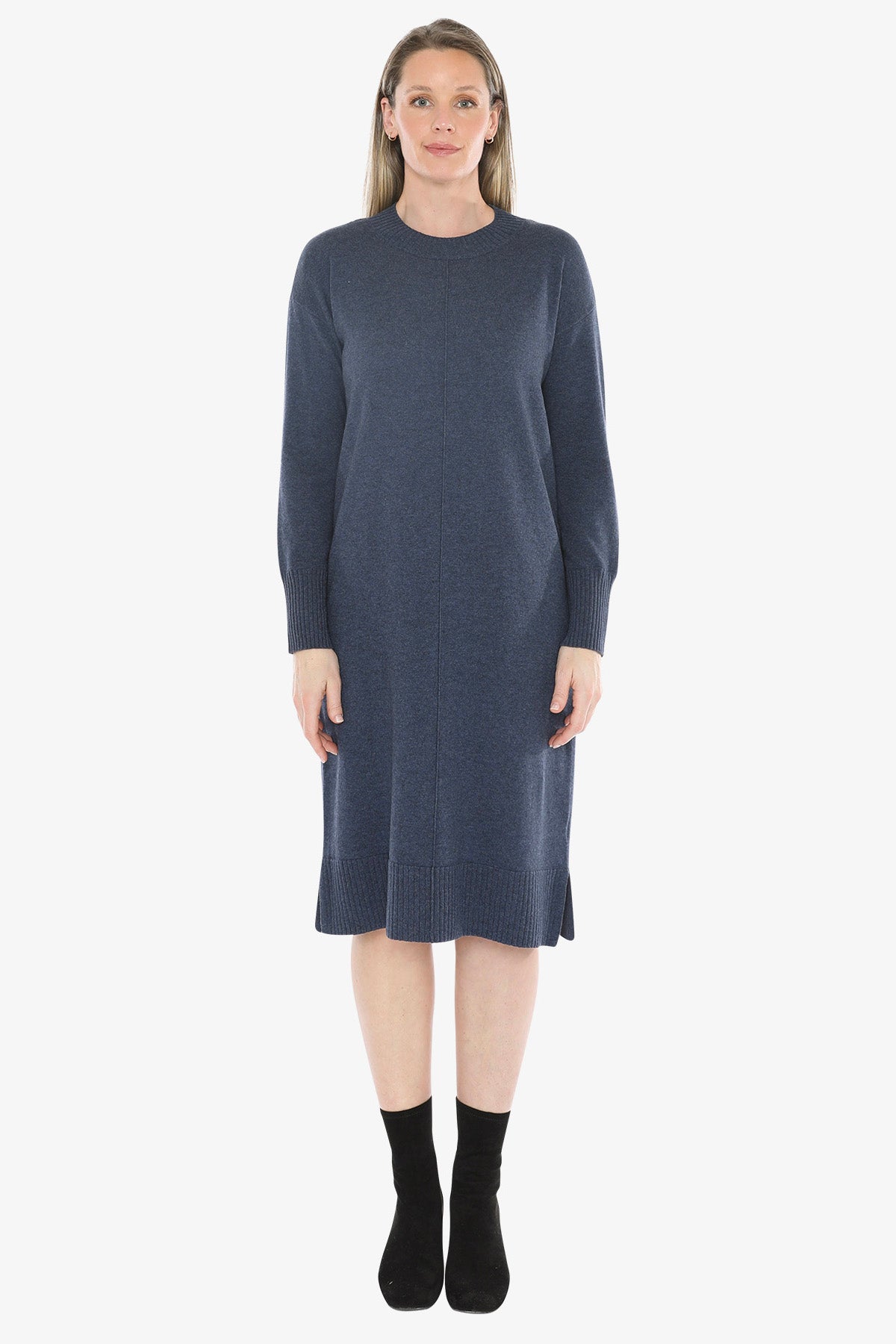 Seam Detail Dress in Indigo Marle