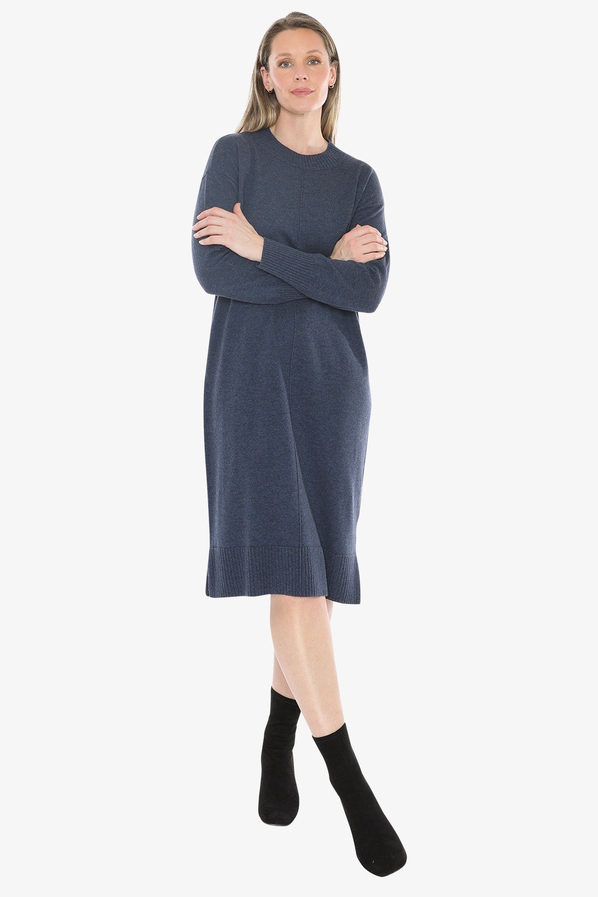 Seam Detail Dress in Indigo Marle