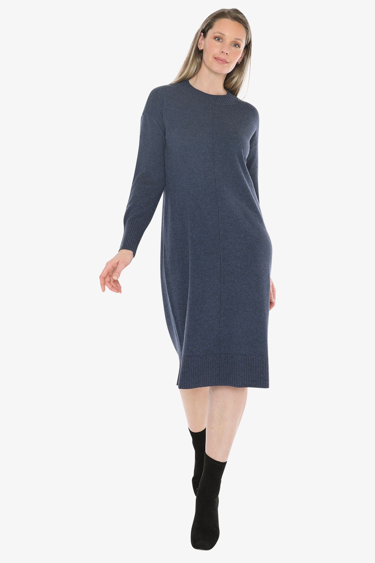 Seam Detail Dress in Indigo Marle