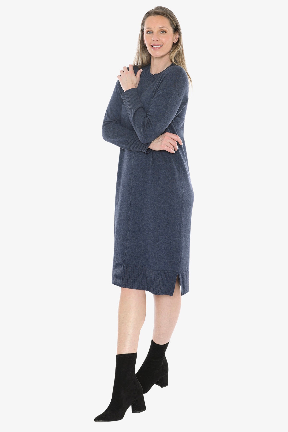 Seam Detail Dress in Indigo Marle