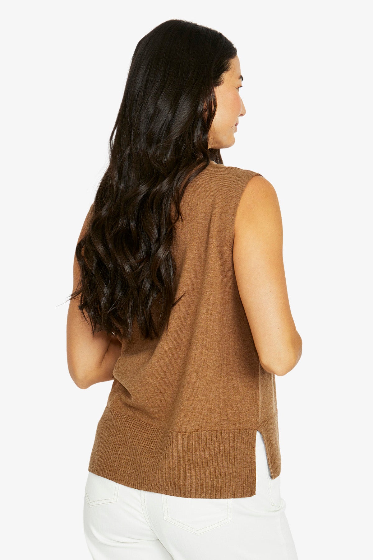Womens Seam Detail Vest Brown 60611012a