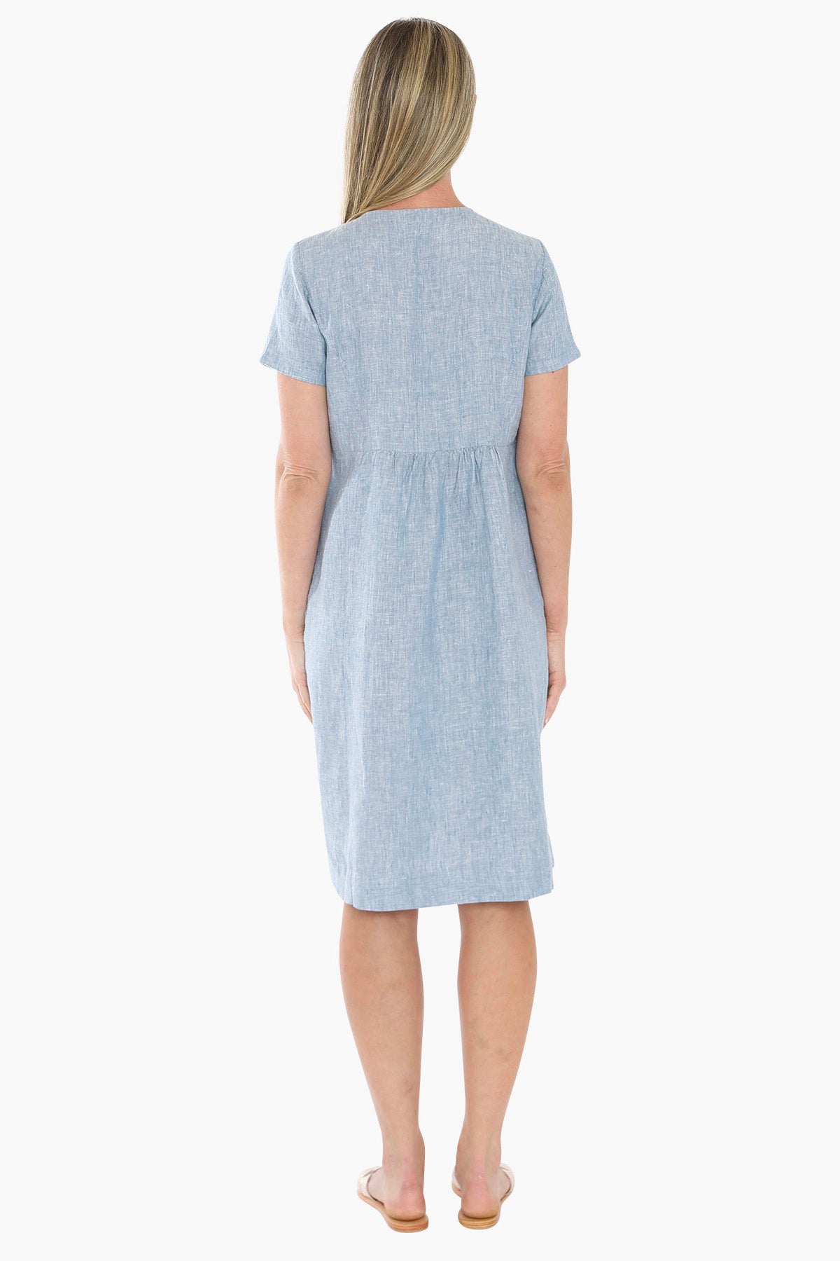 Womens Side Button Dress Blue 596j5027a