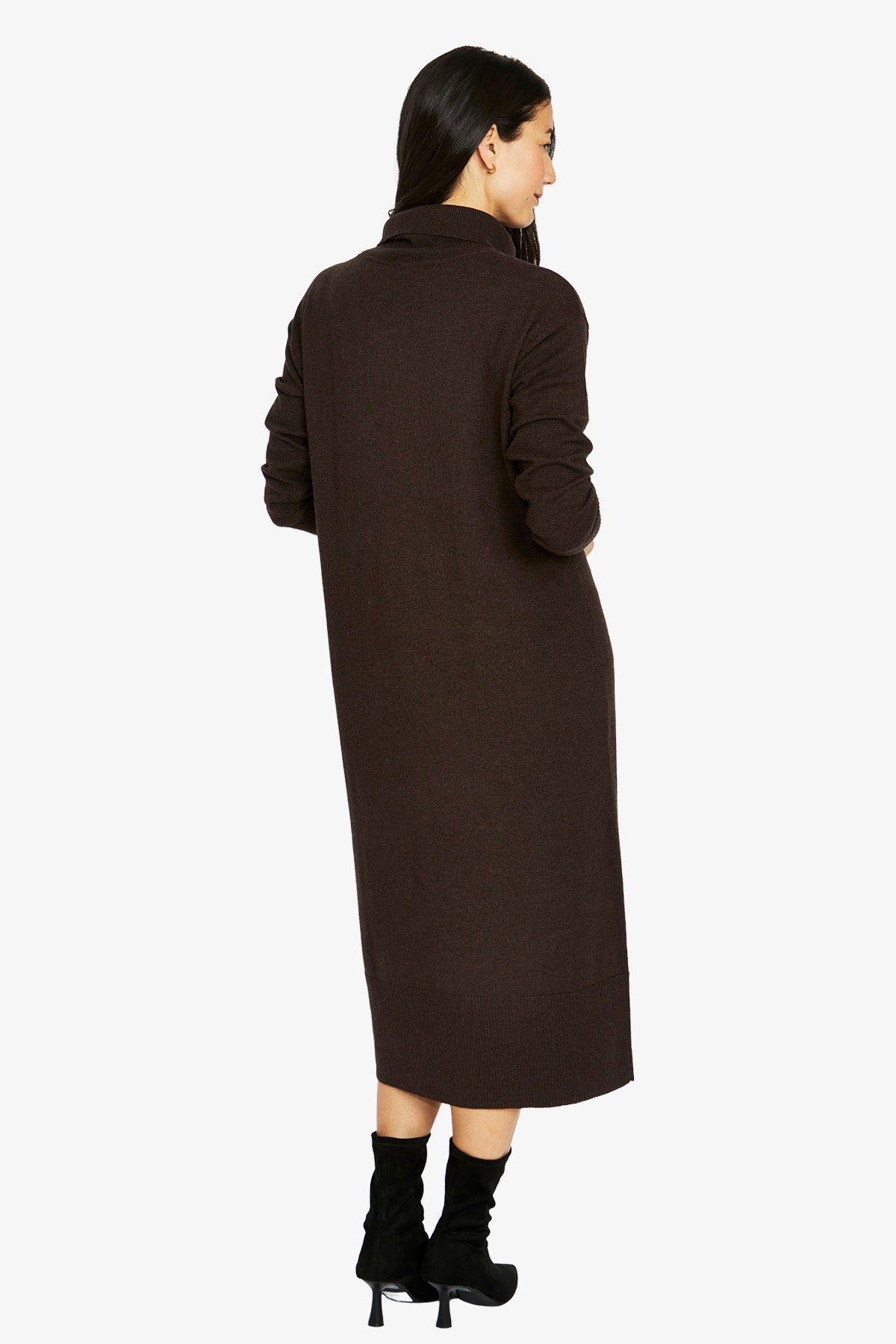 Womens Side Button Dress Brown 60615030a