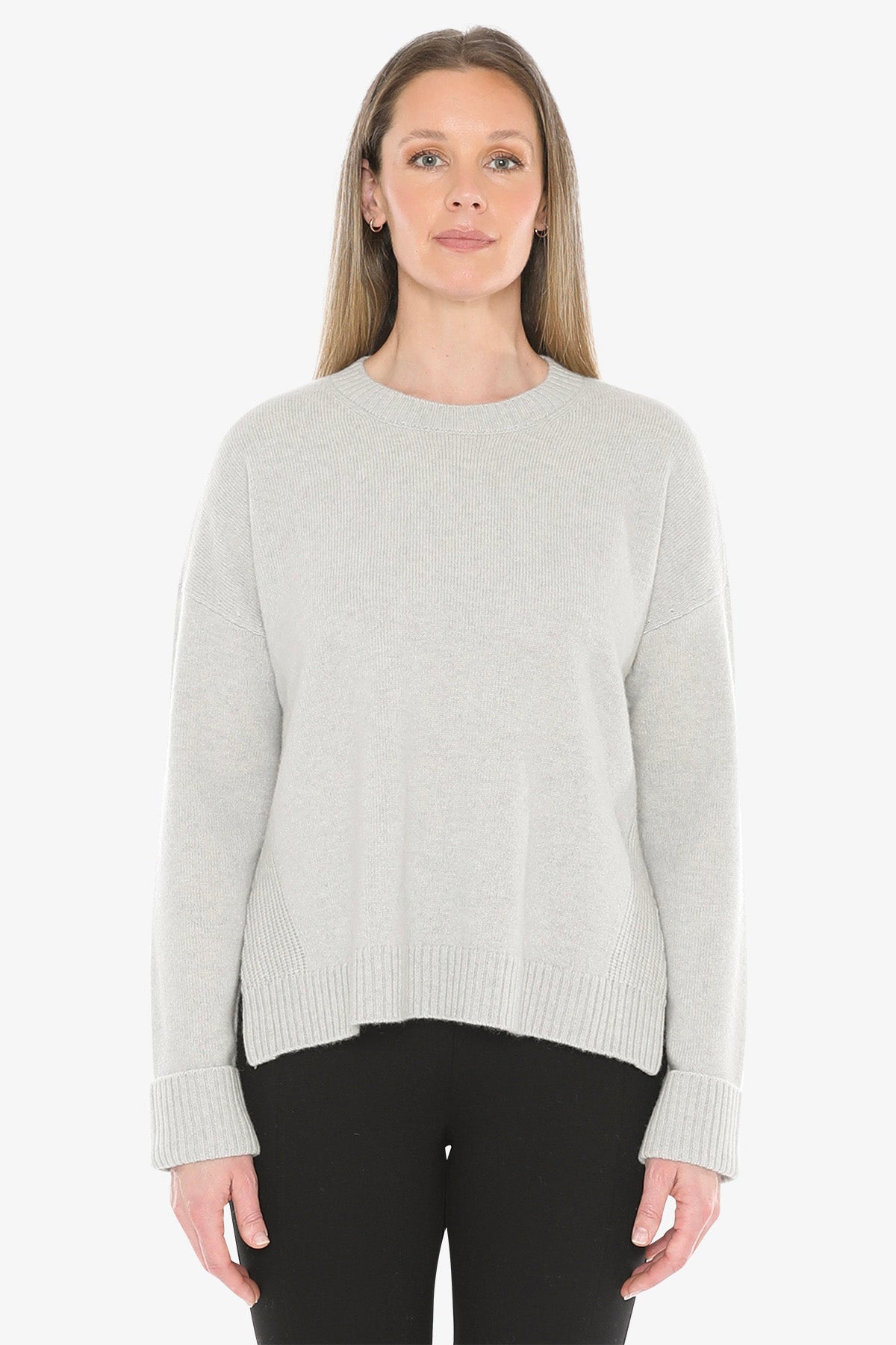 Side Detail Crew Pullover in Mist