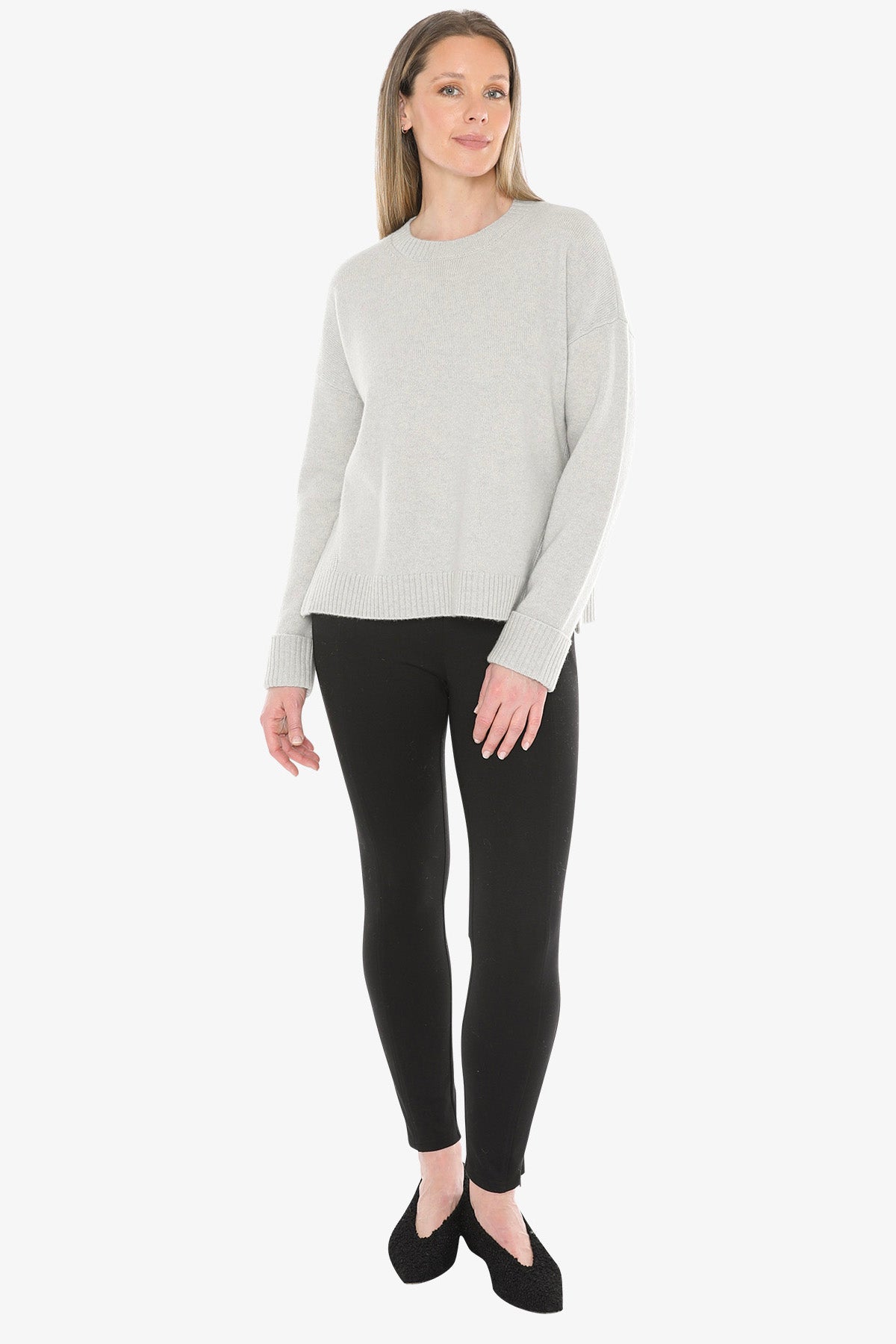Side Detail Crew Pullover in Mist