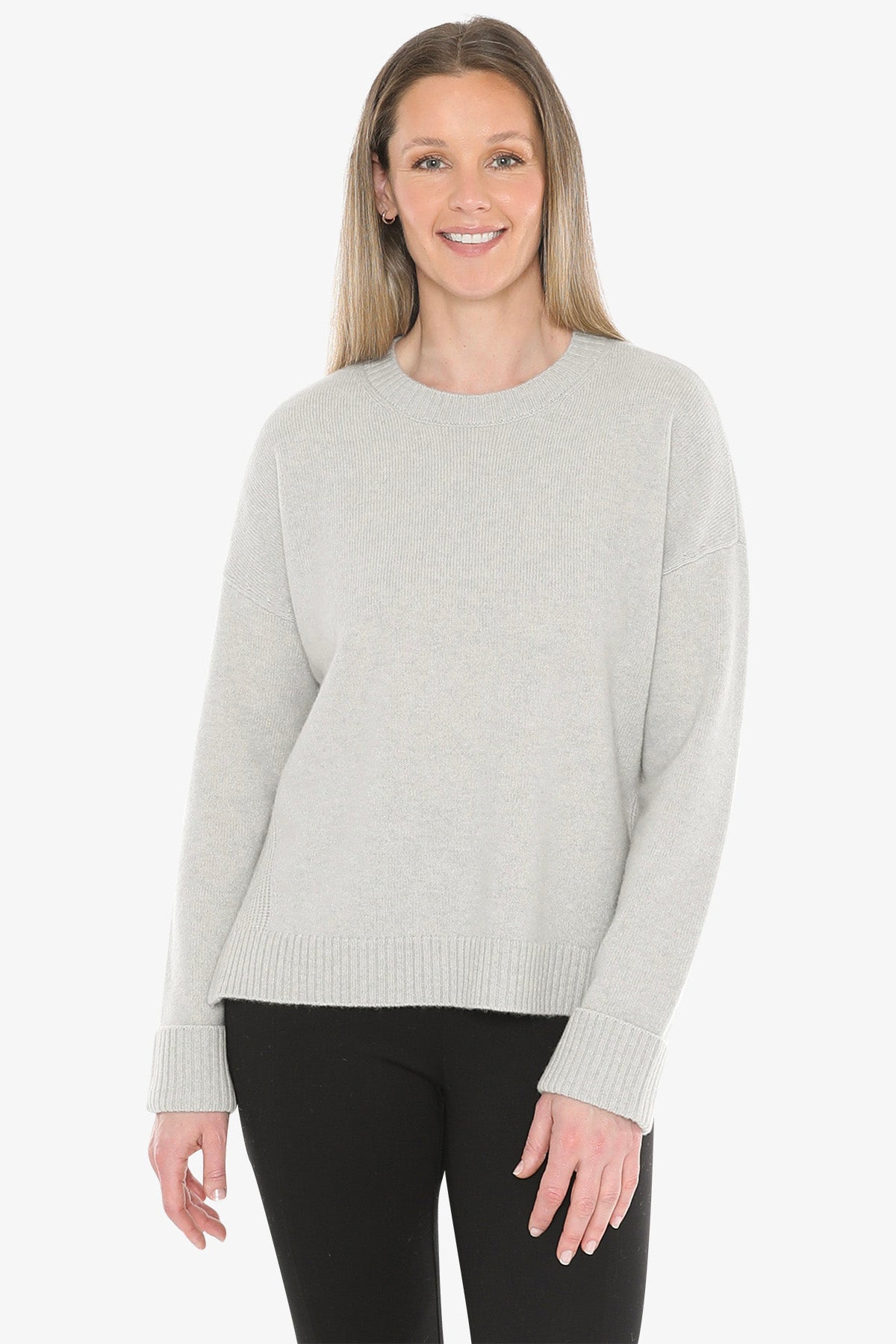 Side Detail Crew Pullover in Mist
