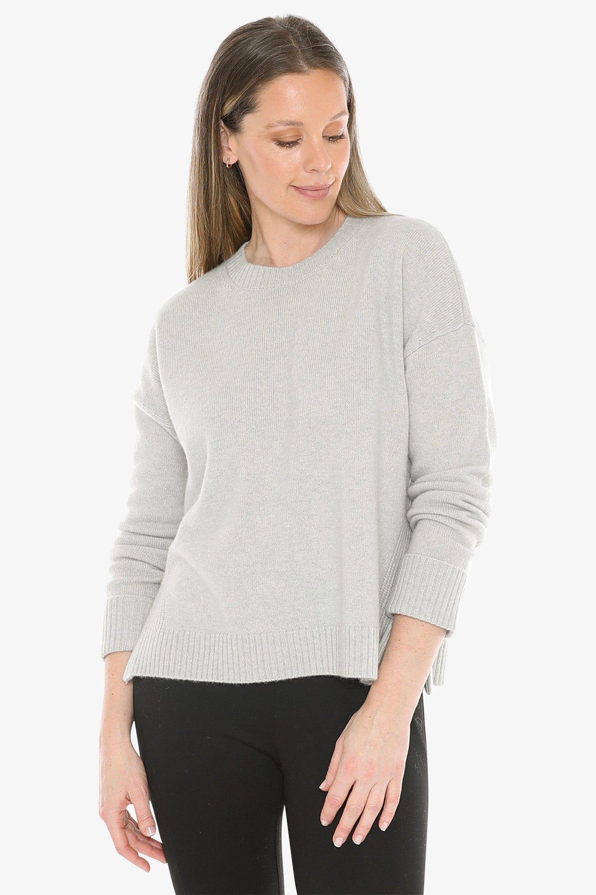 Side Detail Crew Pullover in Mist
