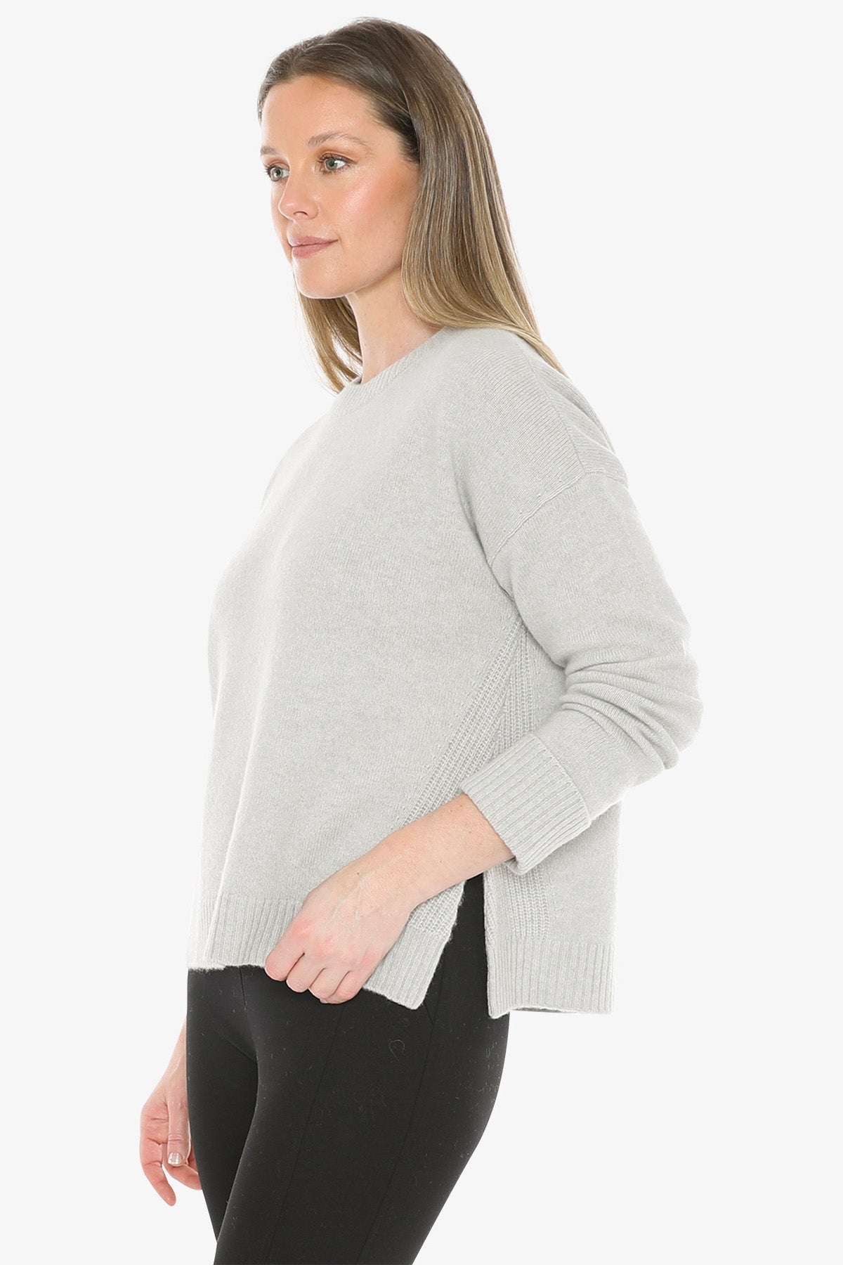 Side Detail Crew Pullover in Mist