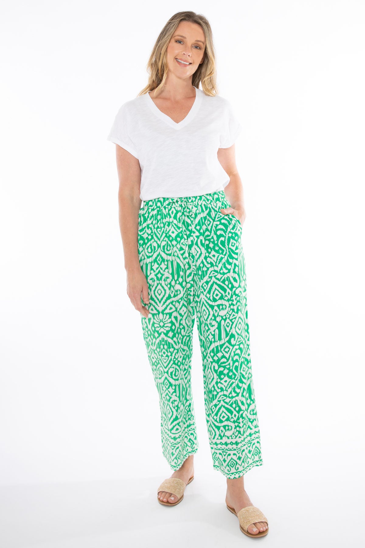 Sketch Ikat Pants in GREEN