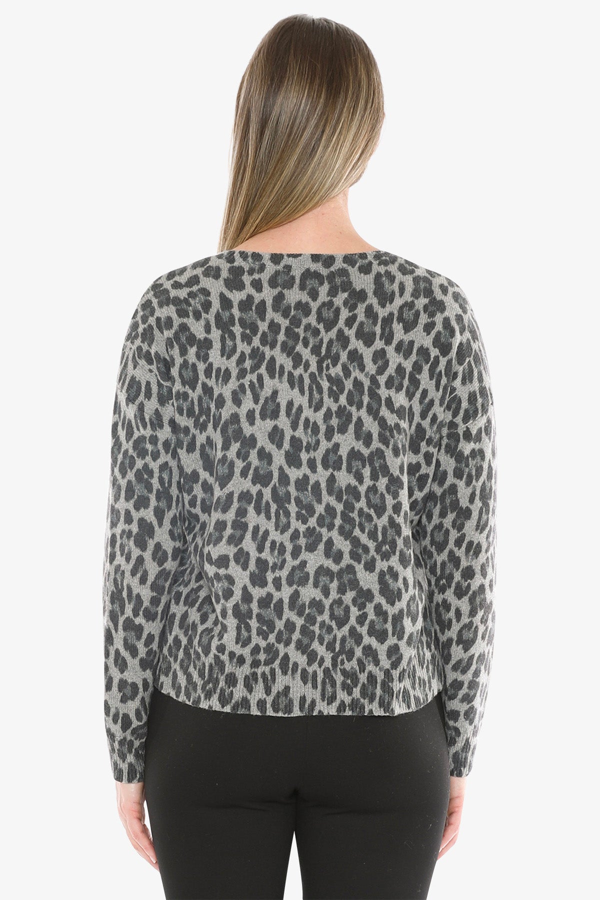 Snow Leopard Knit Pullover in Multi