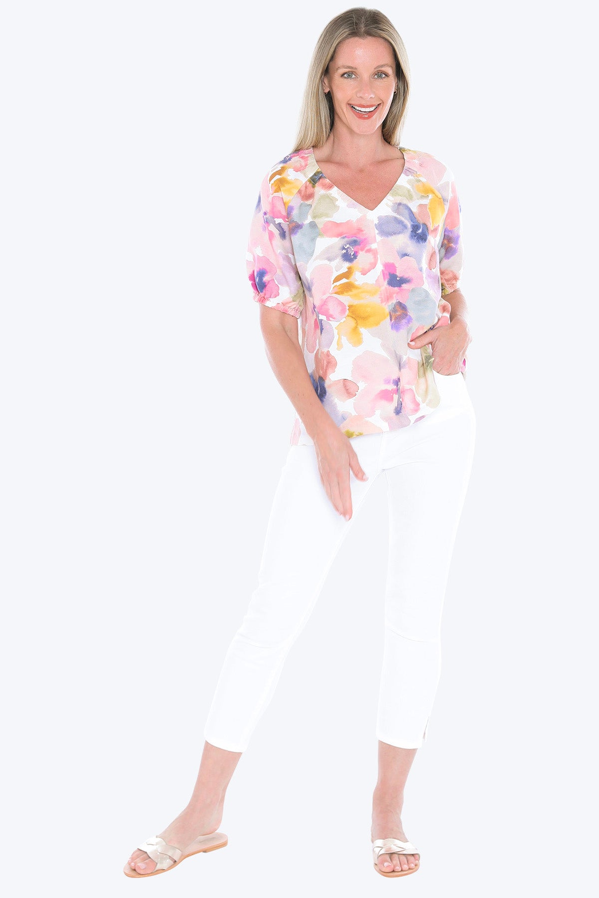 Womens Soft Blossom Top Multicolor 596j3003a