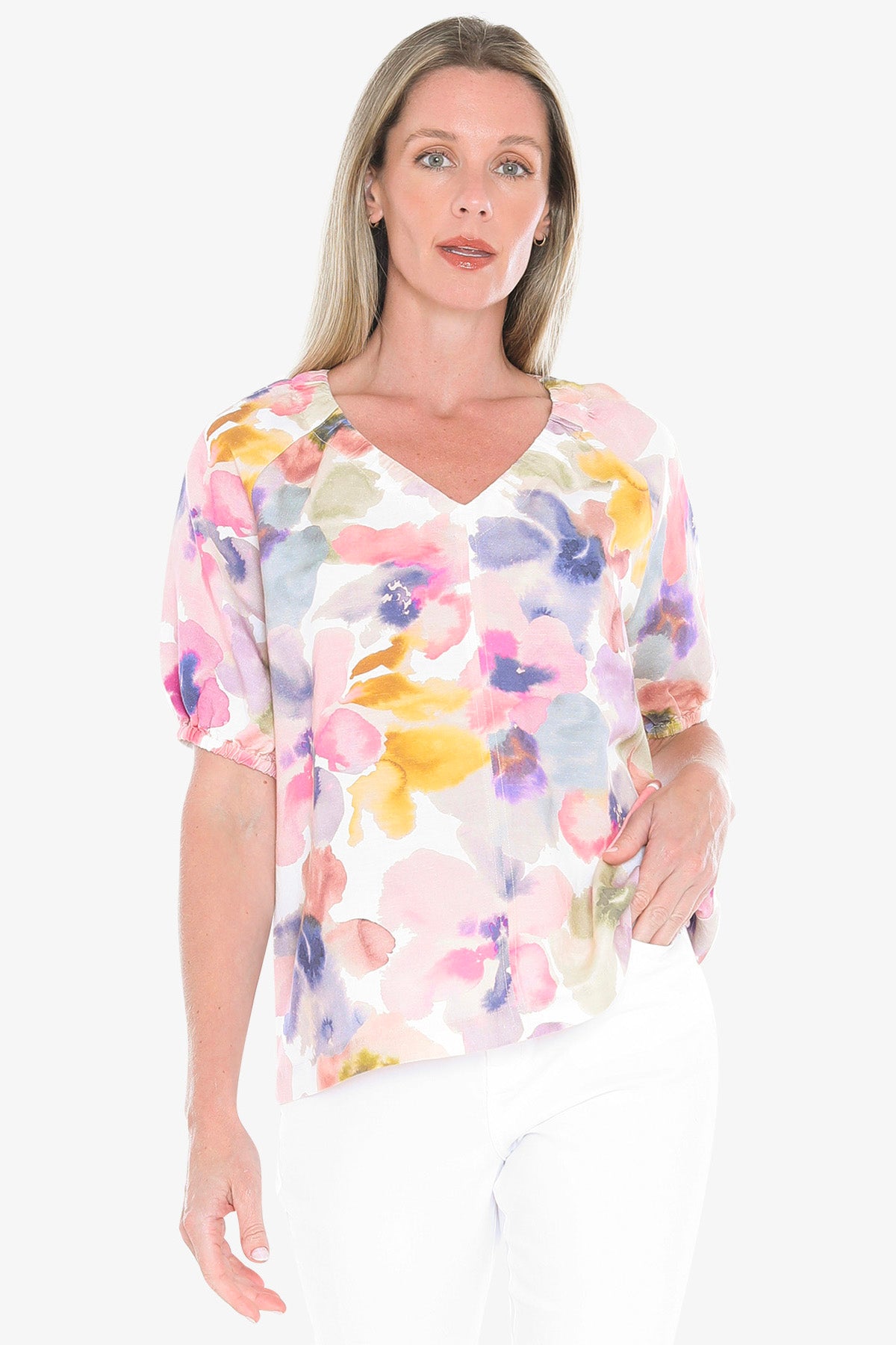 Womens Soft Blossom Top Multicolor 596j3003a
