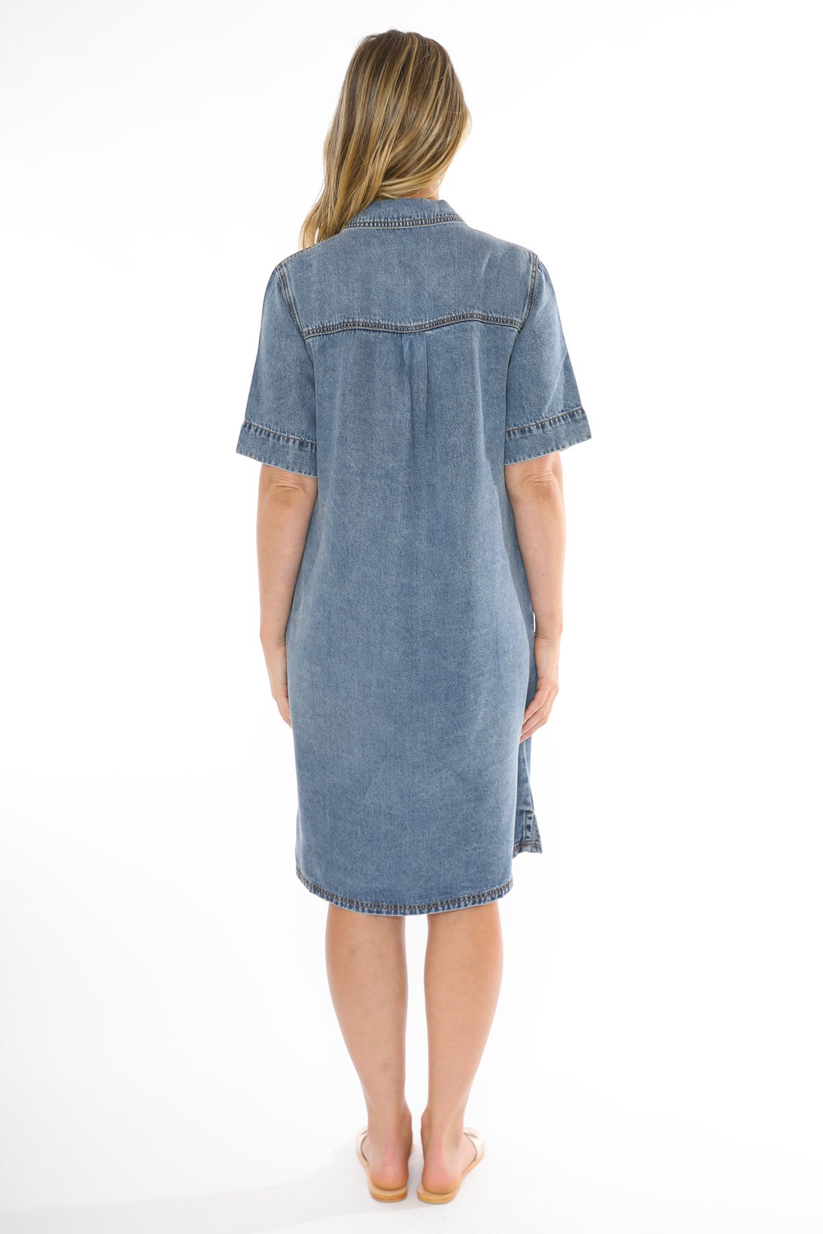 Women's Soft Denim Dress in Blue