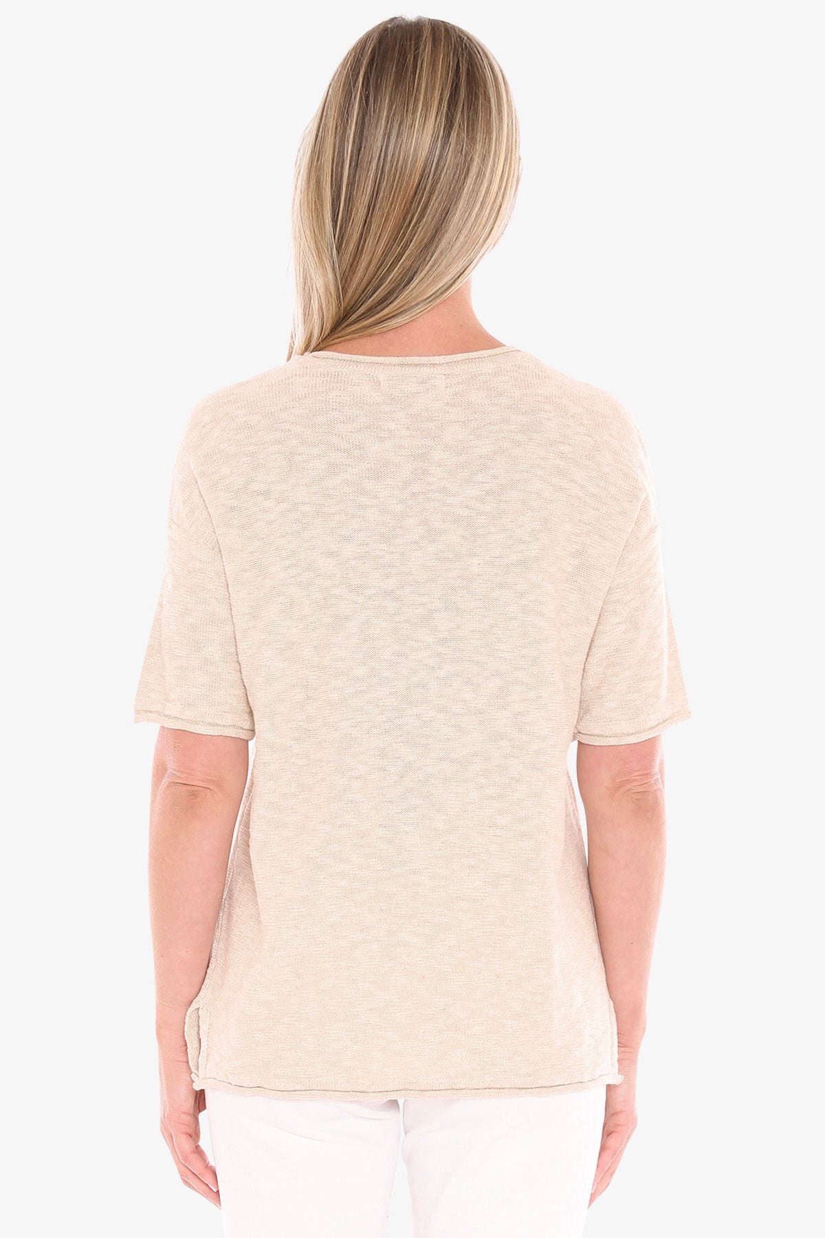 Womens Ss Knit Tee Beige 59611011a