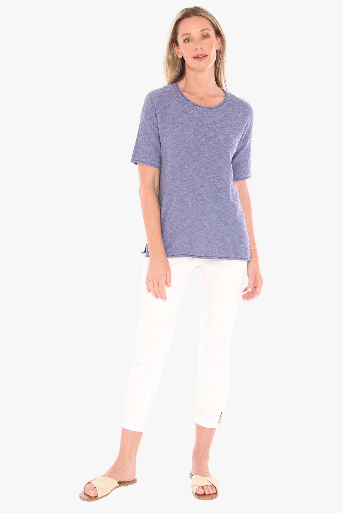 Womens Ss Knit Tee Blue 59611011a