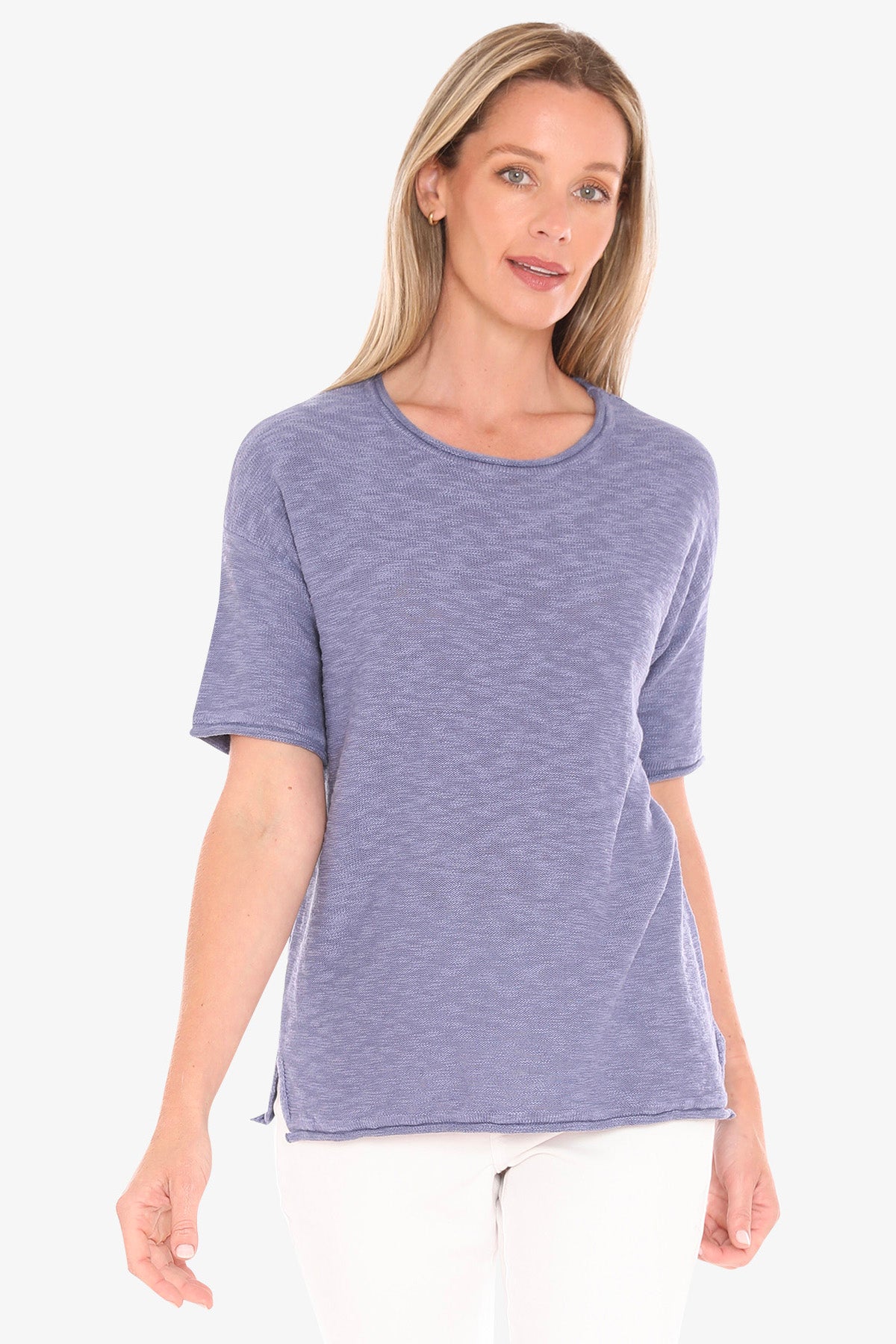 Womens Ss Knit Tee Blue 59611011a