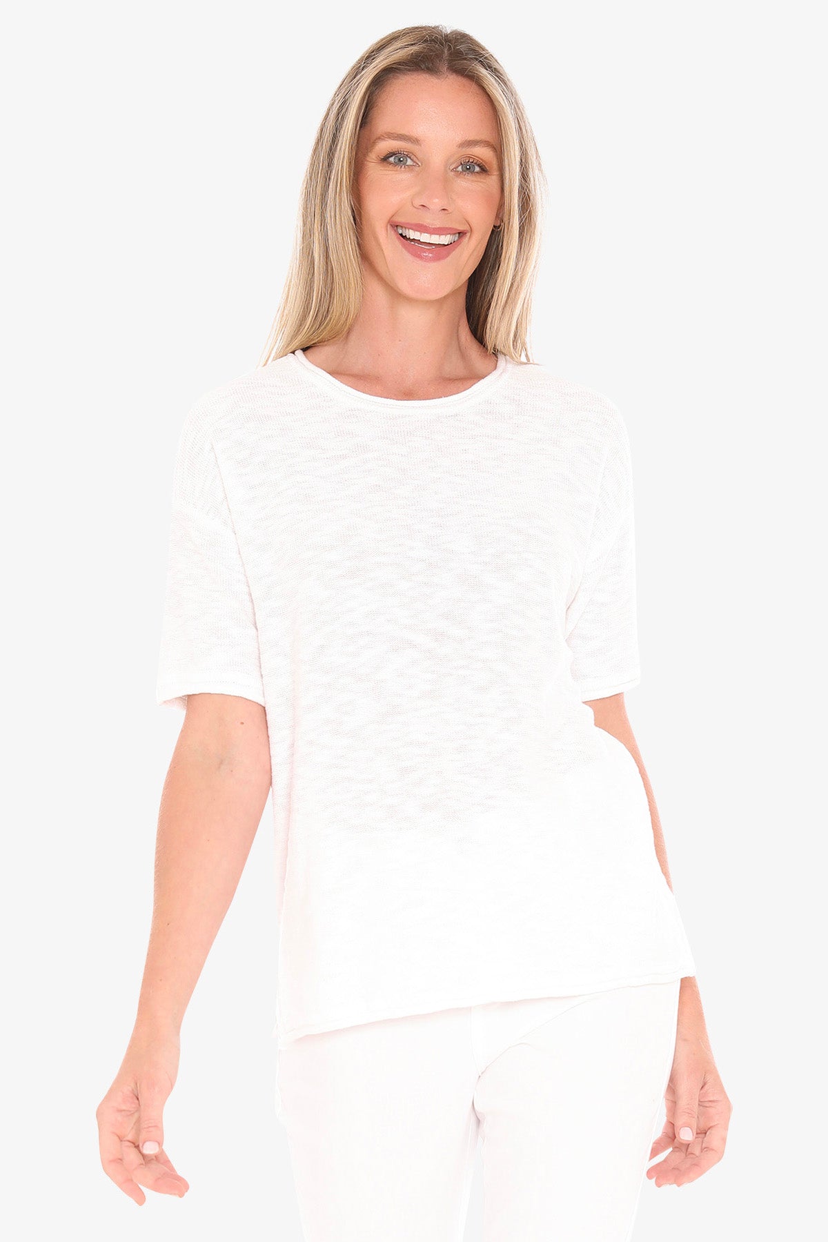Womens Ss Knit Tee White 59611011a