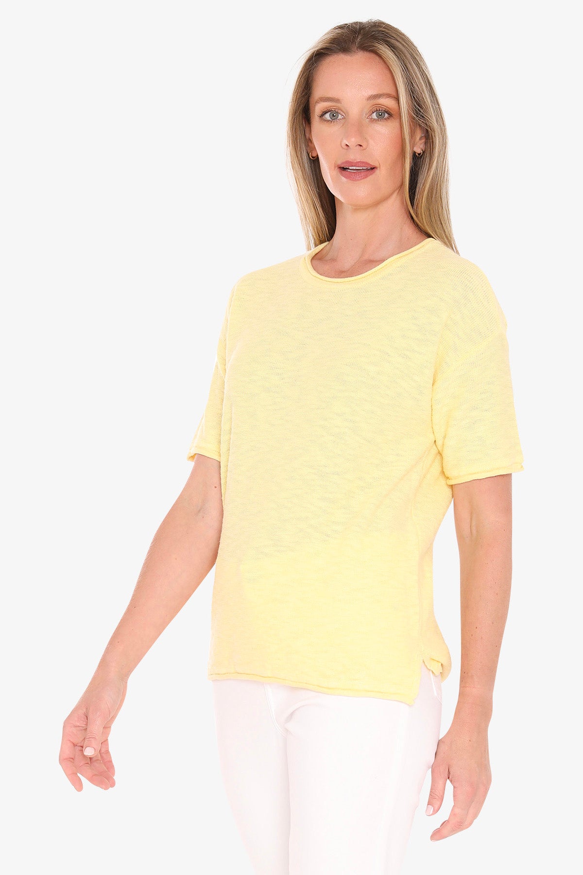 Womens Ss Knit Tee Yellow 59611011a