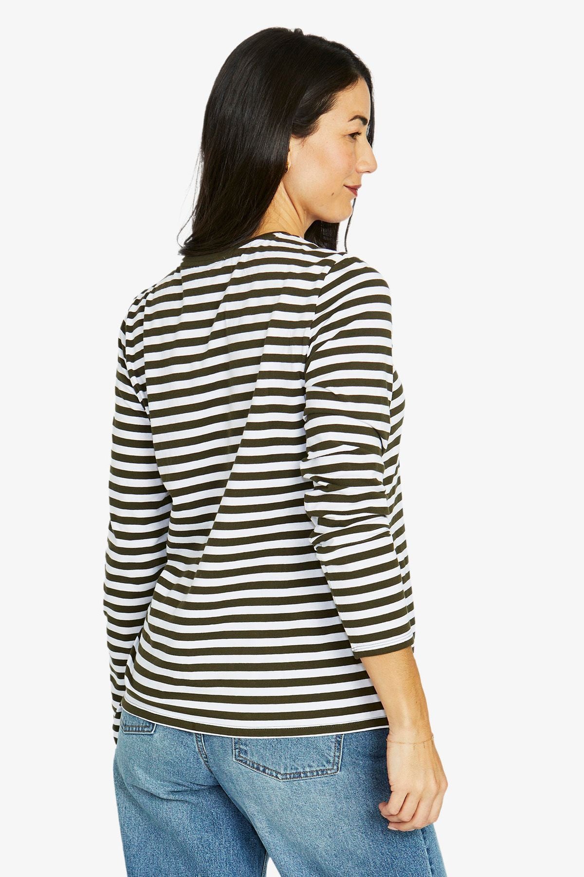 Womens Stripe Crew Ls Tee Multicolor 60612013a