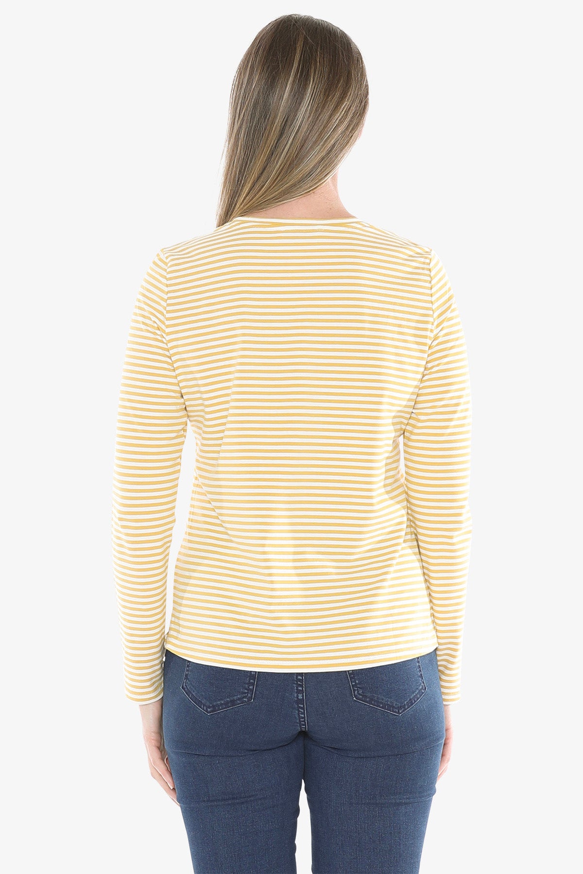 Stripe Crew in Ochre/White