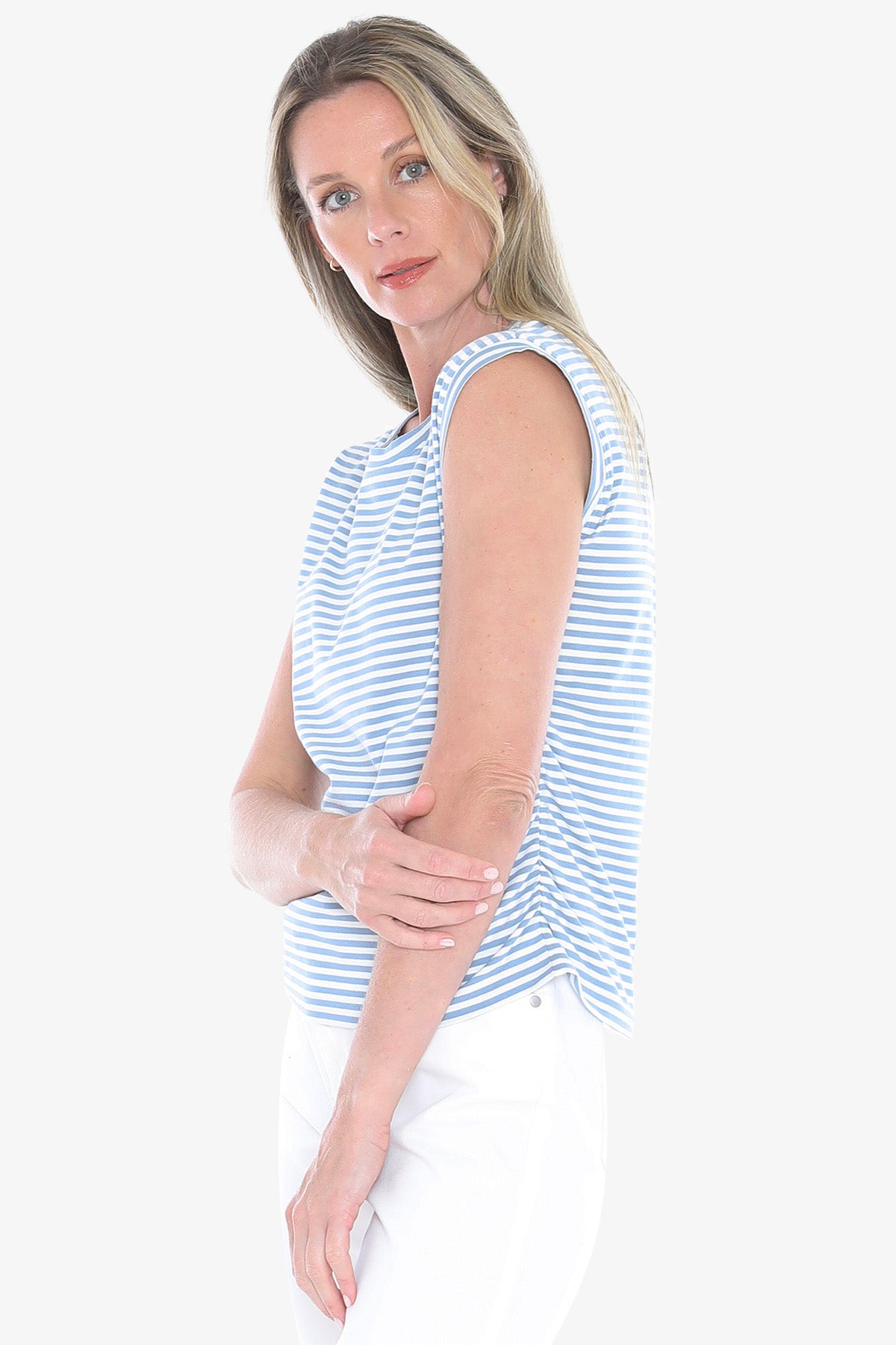 Womens Stripe Fashion Tee Blue 59612026a
