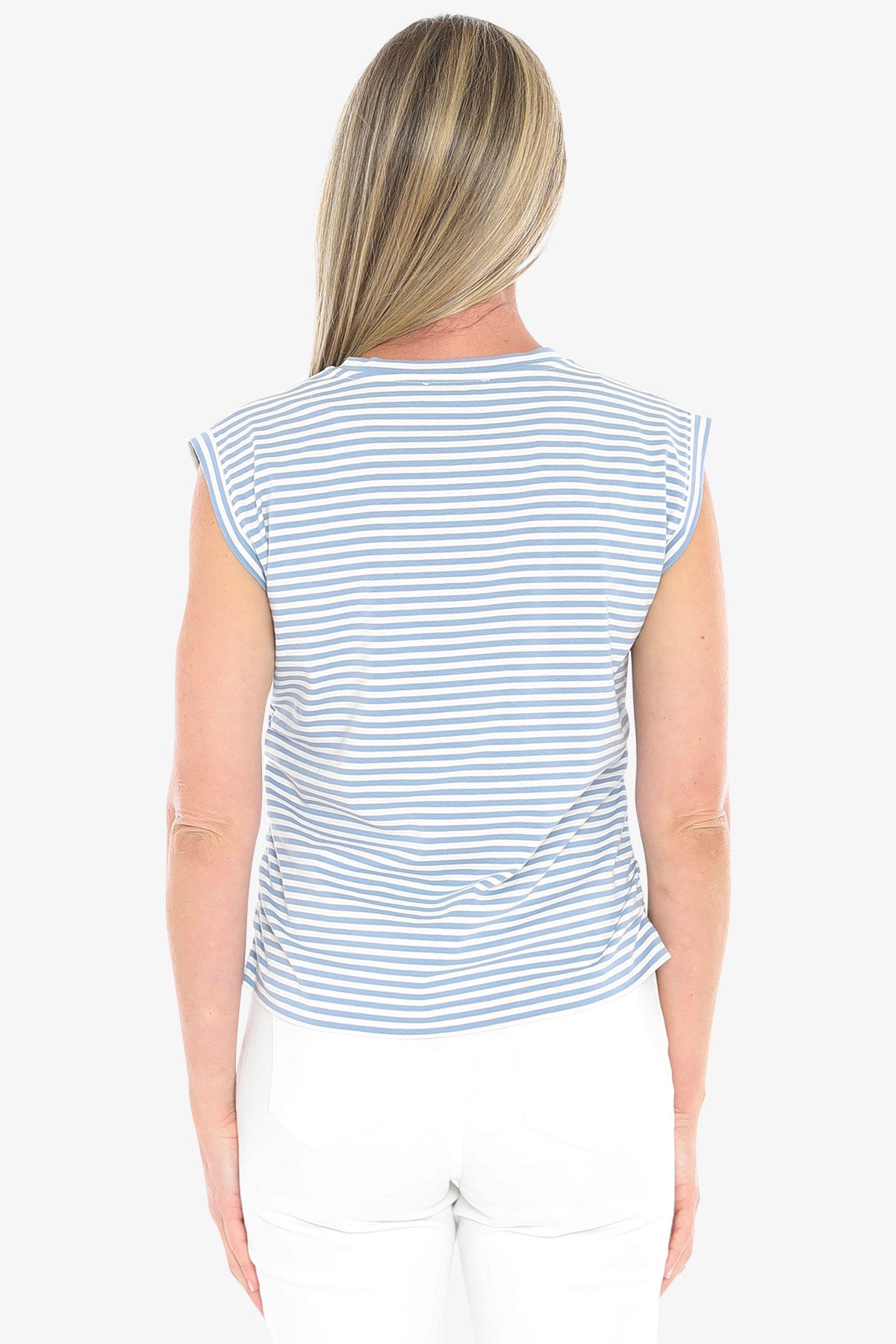 Womens Stripe Fashion Tee Blue 59612026a