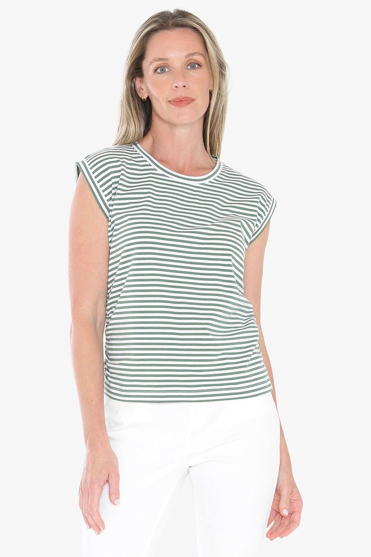 Womens Stripe Fashion Tee Green 59612026a