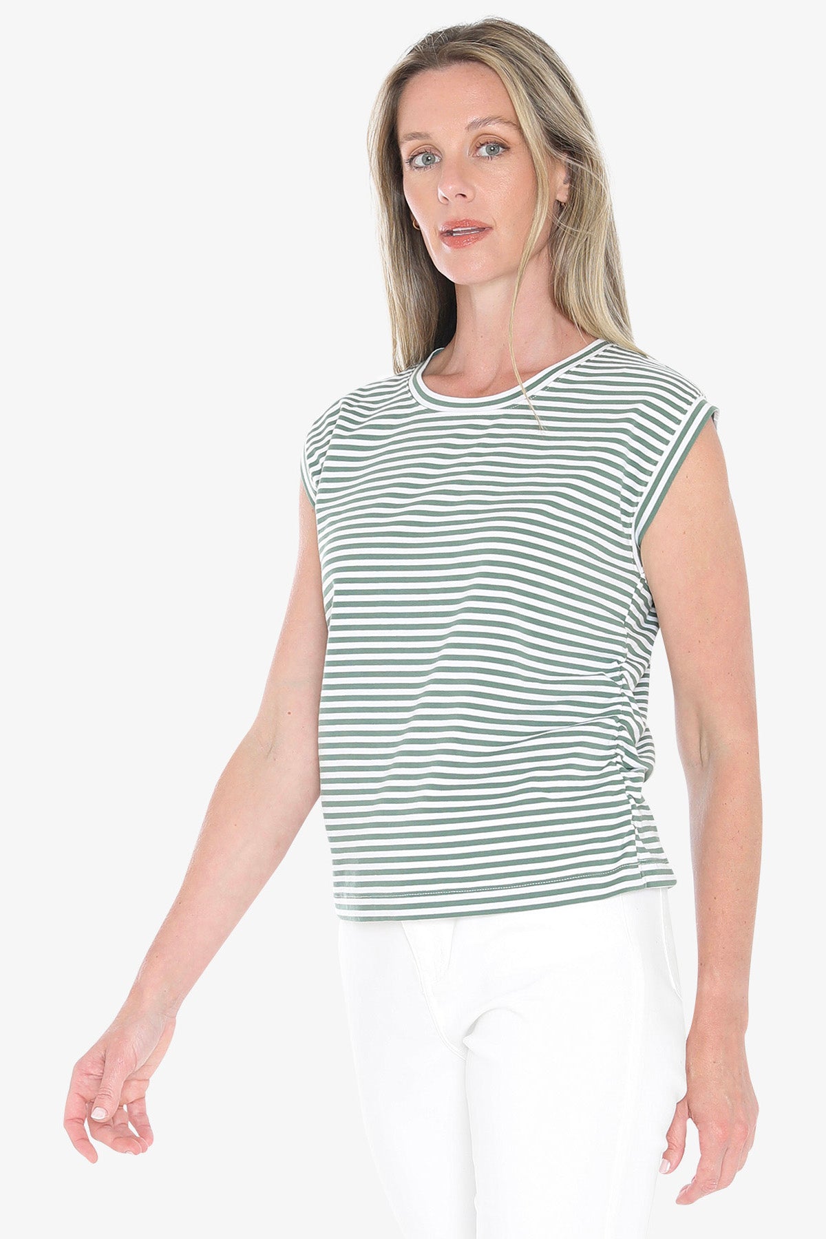 Womens Stripe Fashion Tee Green 59612026a