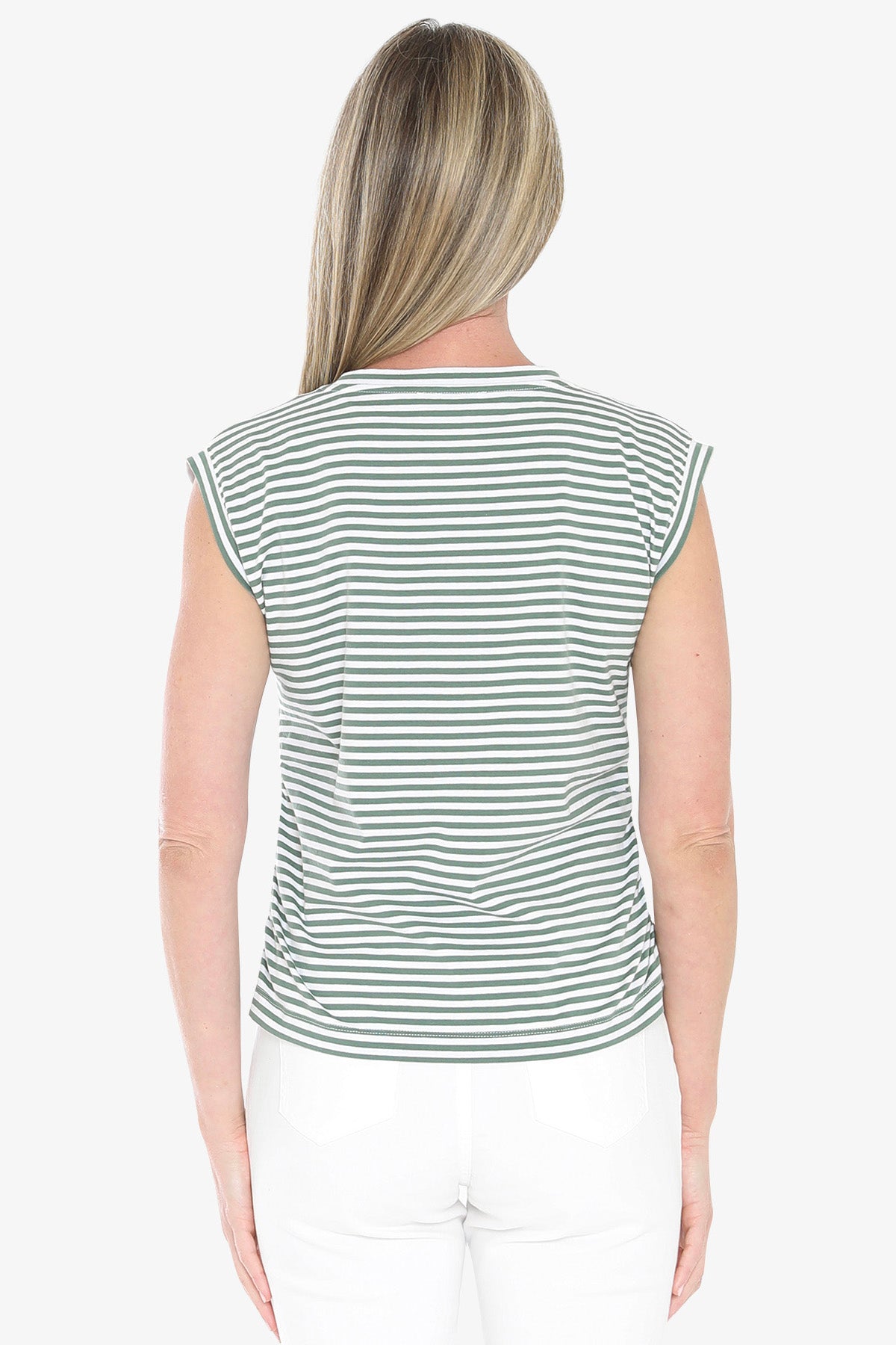 Womens Stripe Fashion Tee Green 59612026a