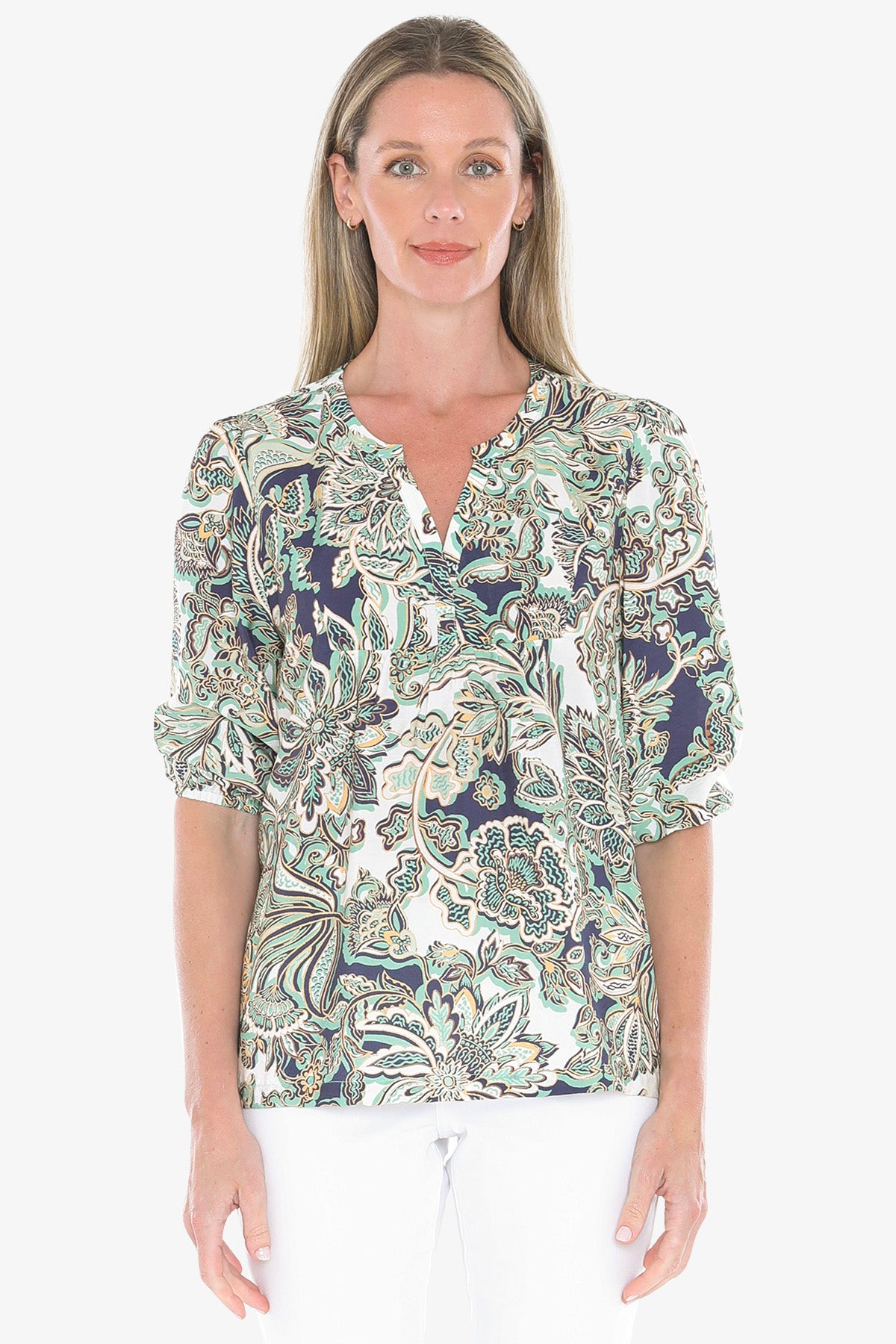 Womens Summer Chintz Top Multicolor 596j3038a