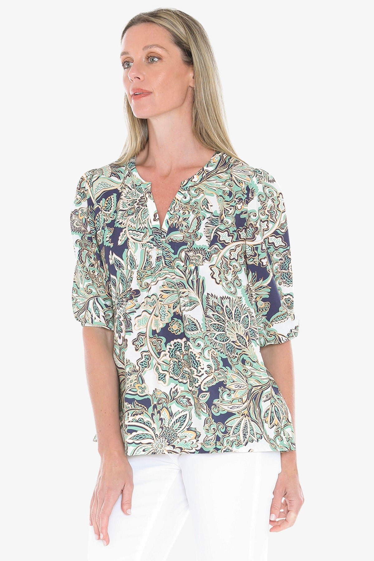 Womens Summer Chintz Top Multicolor 596j3038a