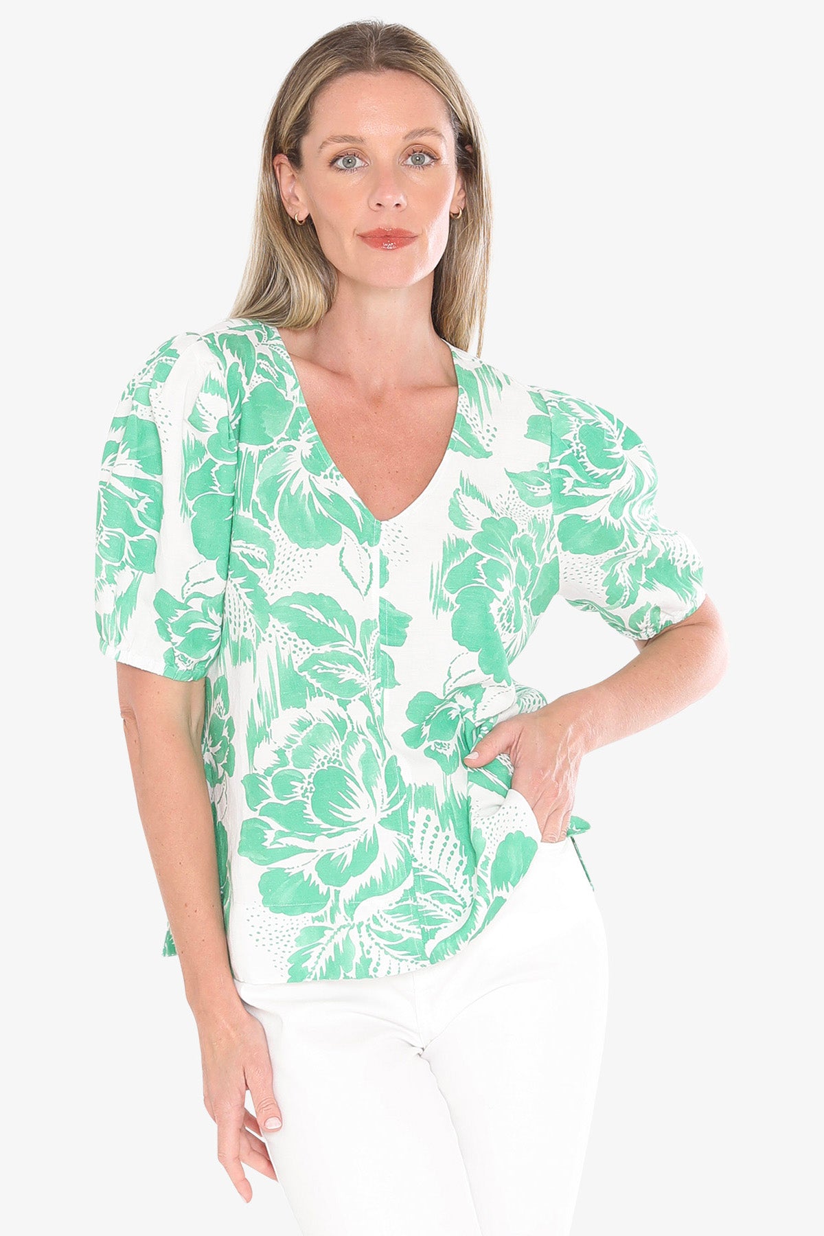 Womens Tuscan Rose Top Green 596j3176a