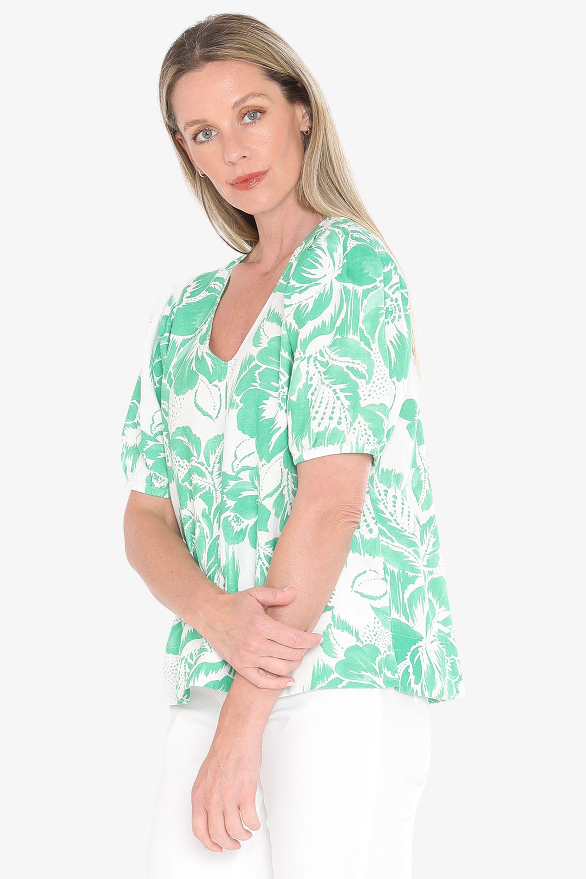 Womens Tuscan Rose Top Green 596j3176a